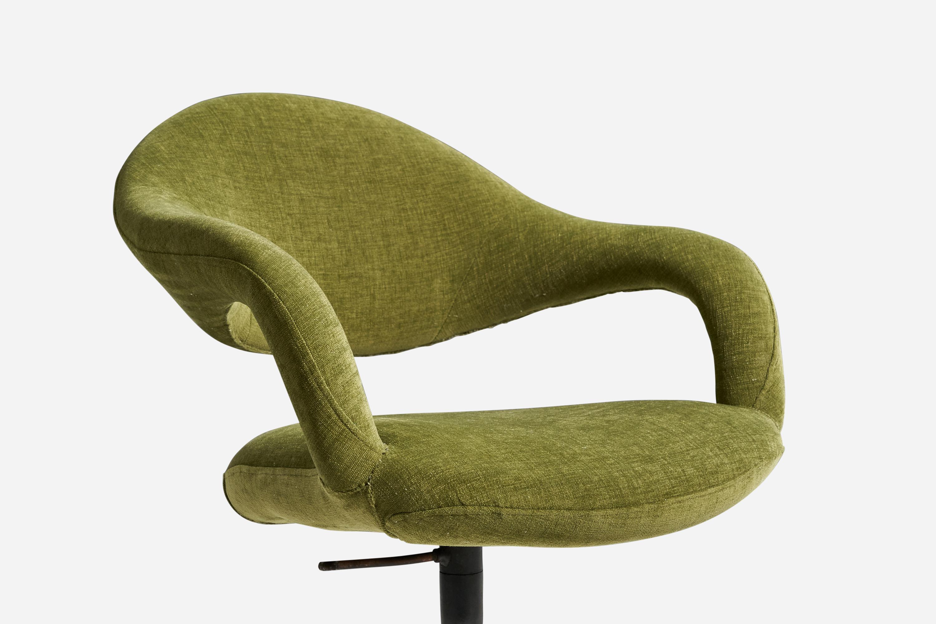 Gastone Rinaldi, Chair, Green Cotton, Metal, RIMA, Italy, 1950s In Good Condition In High Point, NC