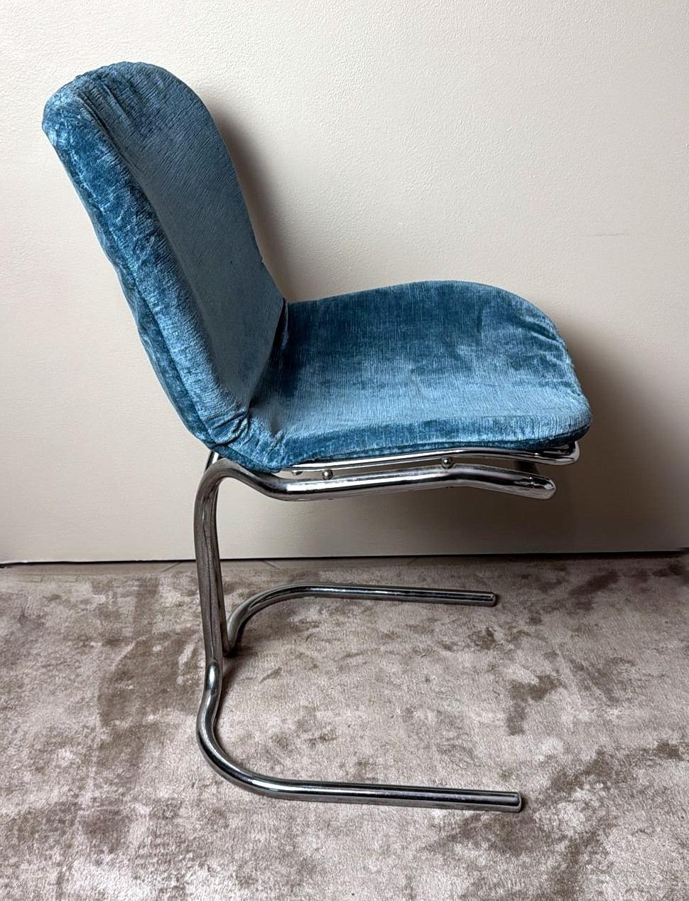 Gastone Rinaldi  Silla italiana de diseño en tubo de acero para Rima Padova Italiano en venta