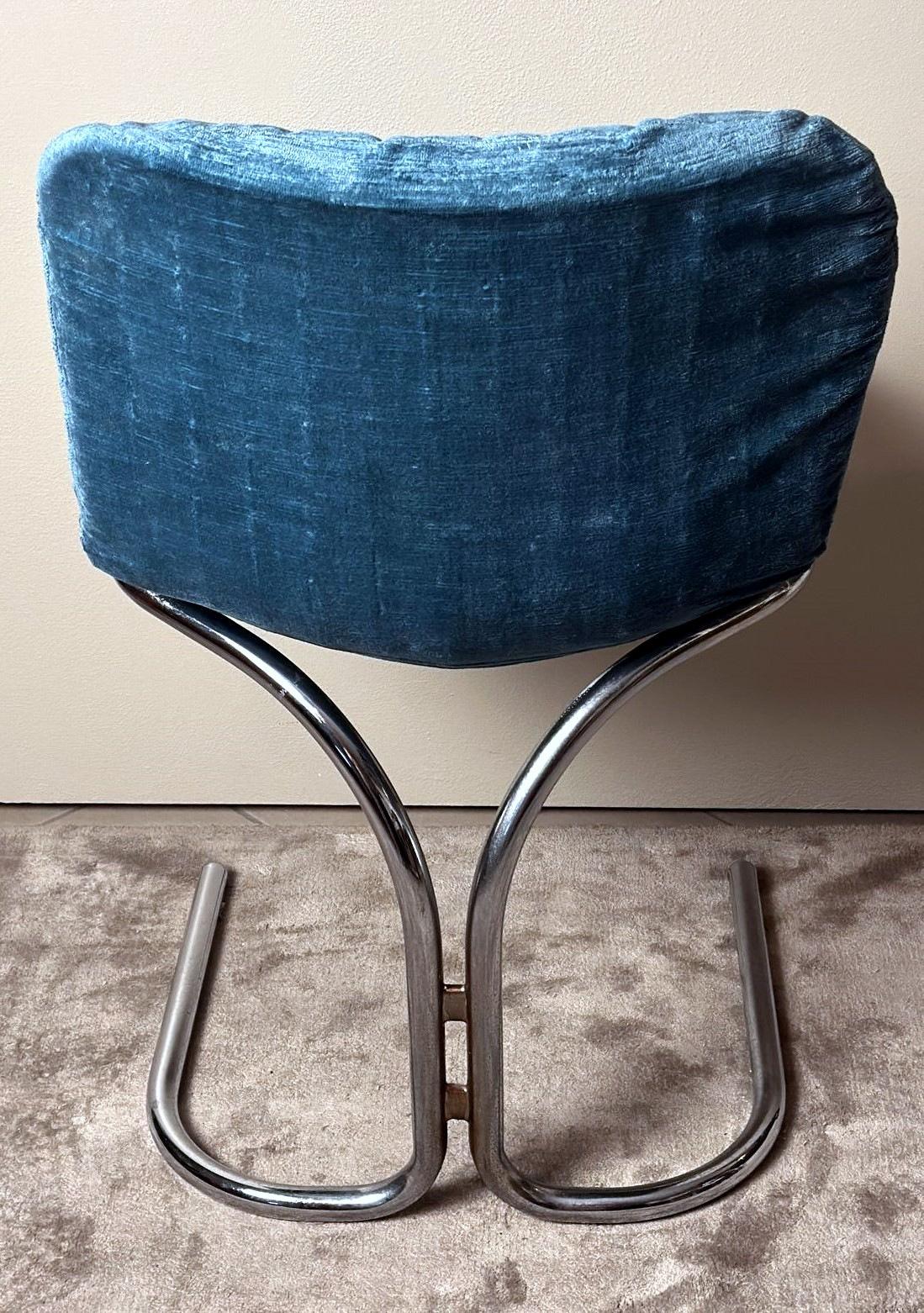 Gastone Rinaldi  Silla italiana de diseño en tubo de acero para Rima Padova Acero en venta