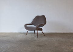 Gastone Rinaldi DU55 Armchair for Rima, Italy, 1950s, New Mohair Upholstery