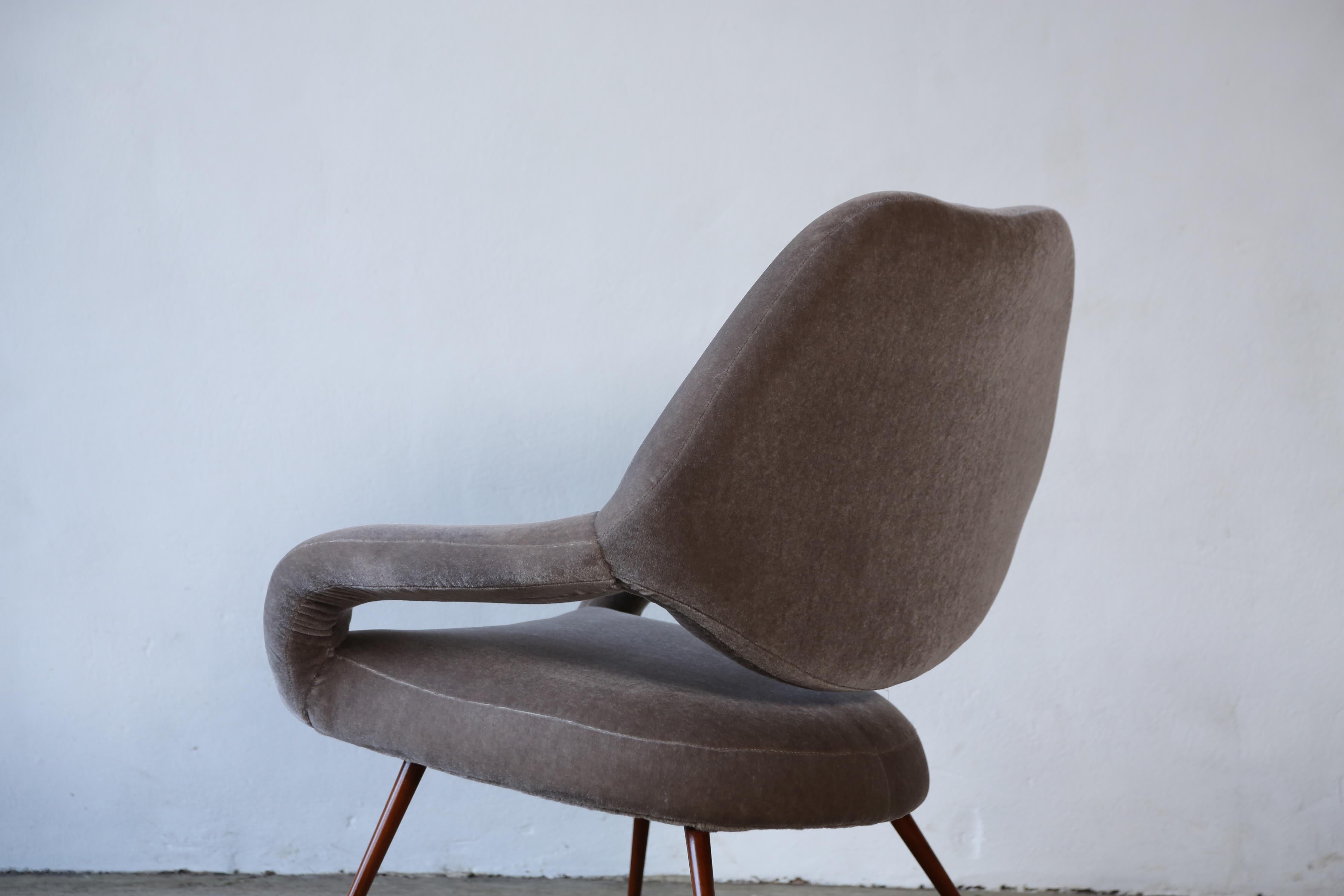 Fabric Gastone Rinaldi DU55 Armchair for Rima, Italy, 1950s, New Mohair Upholstery For Sale