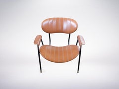 Gastone Rinaldi for Rima, Italian Mid-Century Leather Lounge Chair, 1950