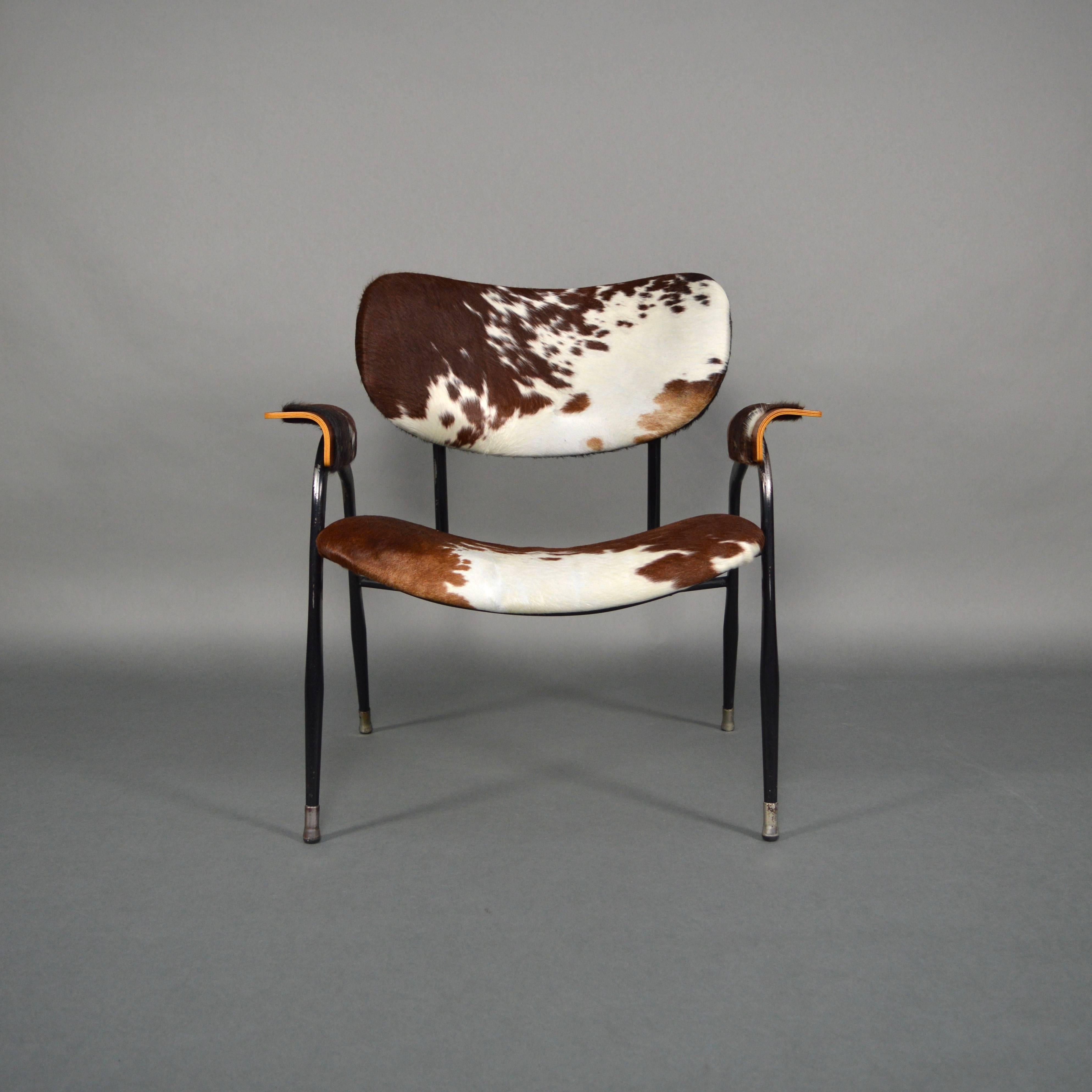 Italian Gastone Rinaldi for RIMA Lounge Chair with New Cowhide, Italy, 1950s