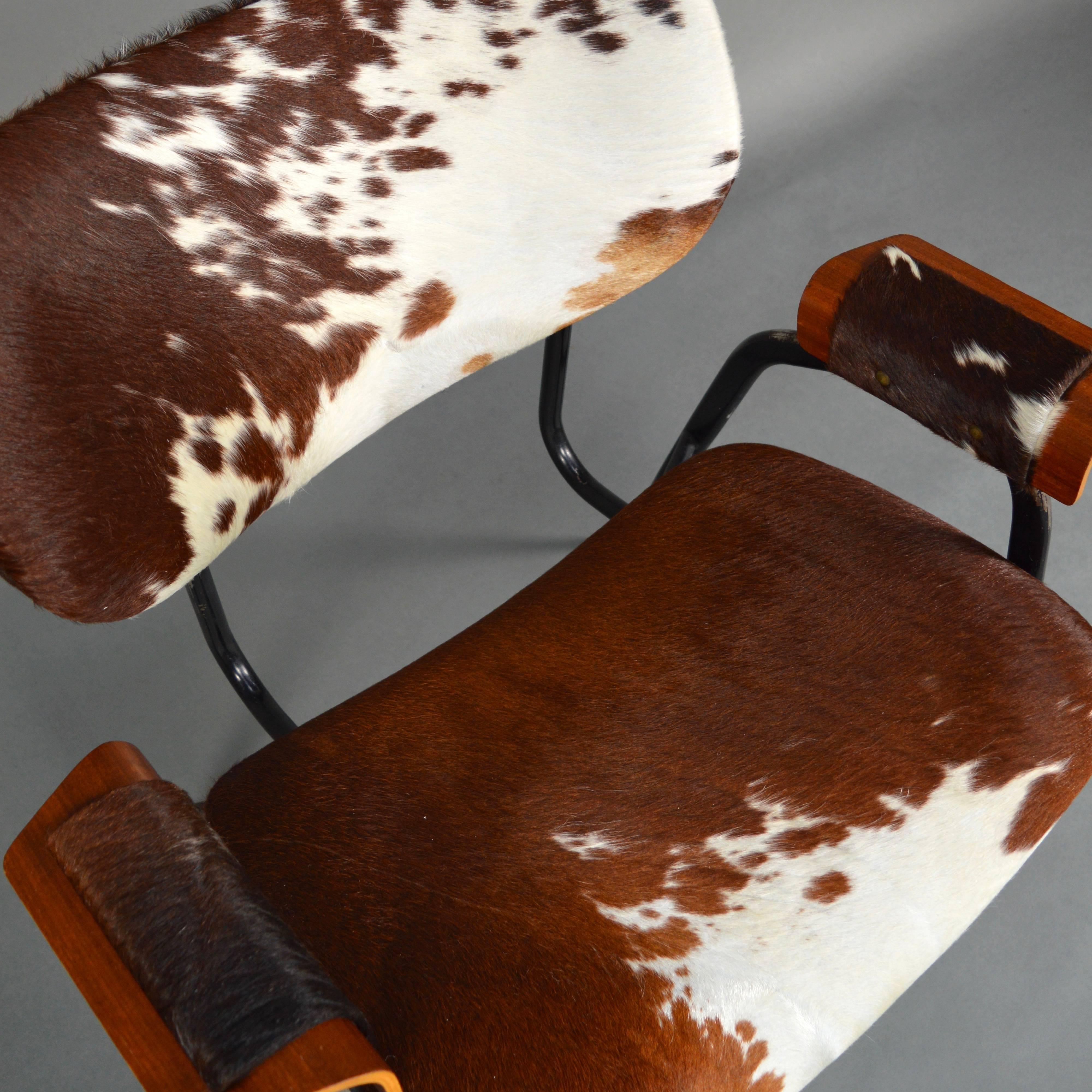 Gastone Rinaldi for RIMA Lounge Chair with New Cowhide, Italy, 1950s 2