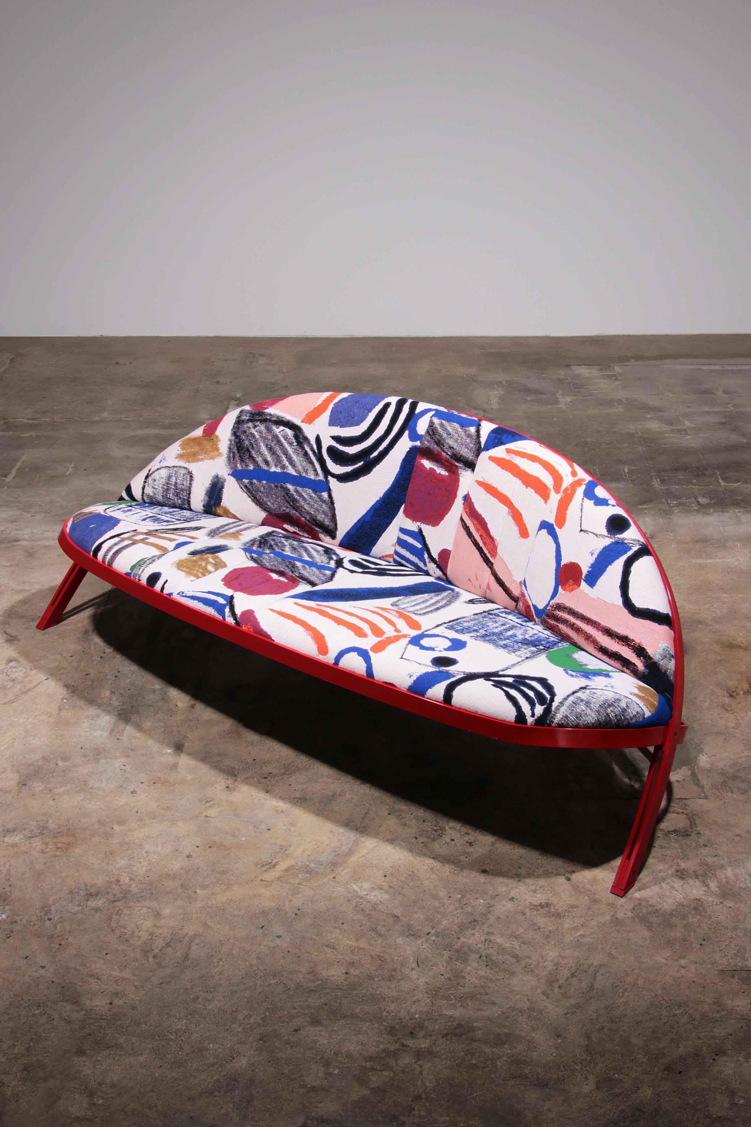 

Experience the perfect blend of classic Italian design and modern textile artistry with the iconic Saturno Sofa by Gastone Rinaldi, reupholstered in the exquisite fabric by Pierre Frey. 

This rare piece transforms any living space with its unique