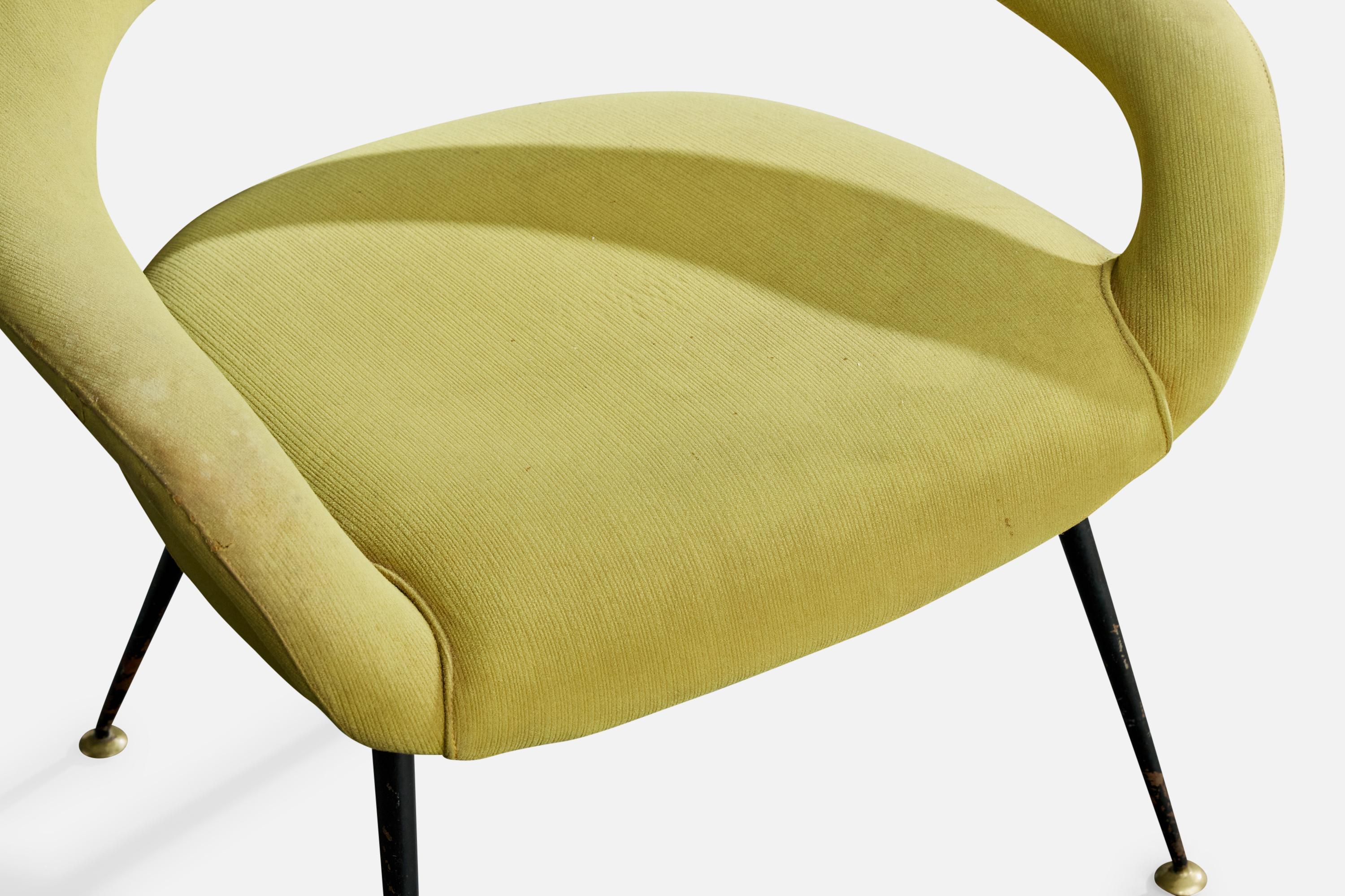 Gastone Rinaldi, Loungesessel, Stoff, Metall, Messing, Italien, 1950er Jahre im Angebot 4