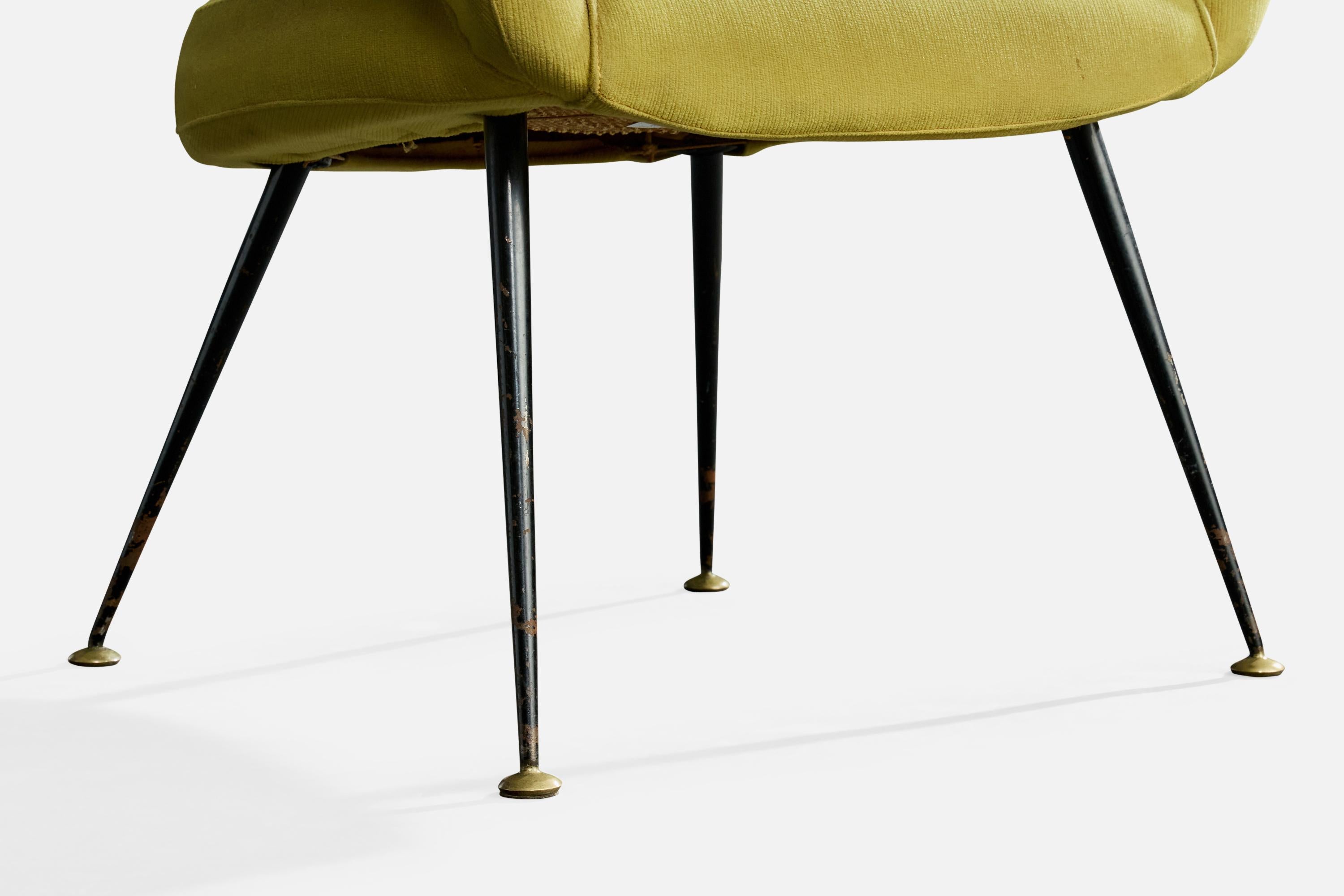 Gastone Rinaldi, Loungesessel, Stoff, Metall, Messing, Italien, 1950er Jahre im Angebot 5