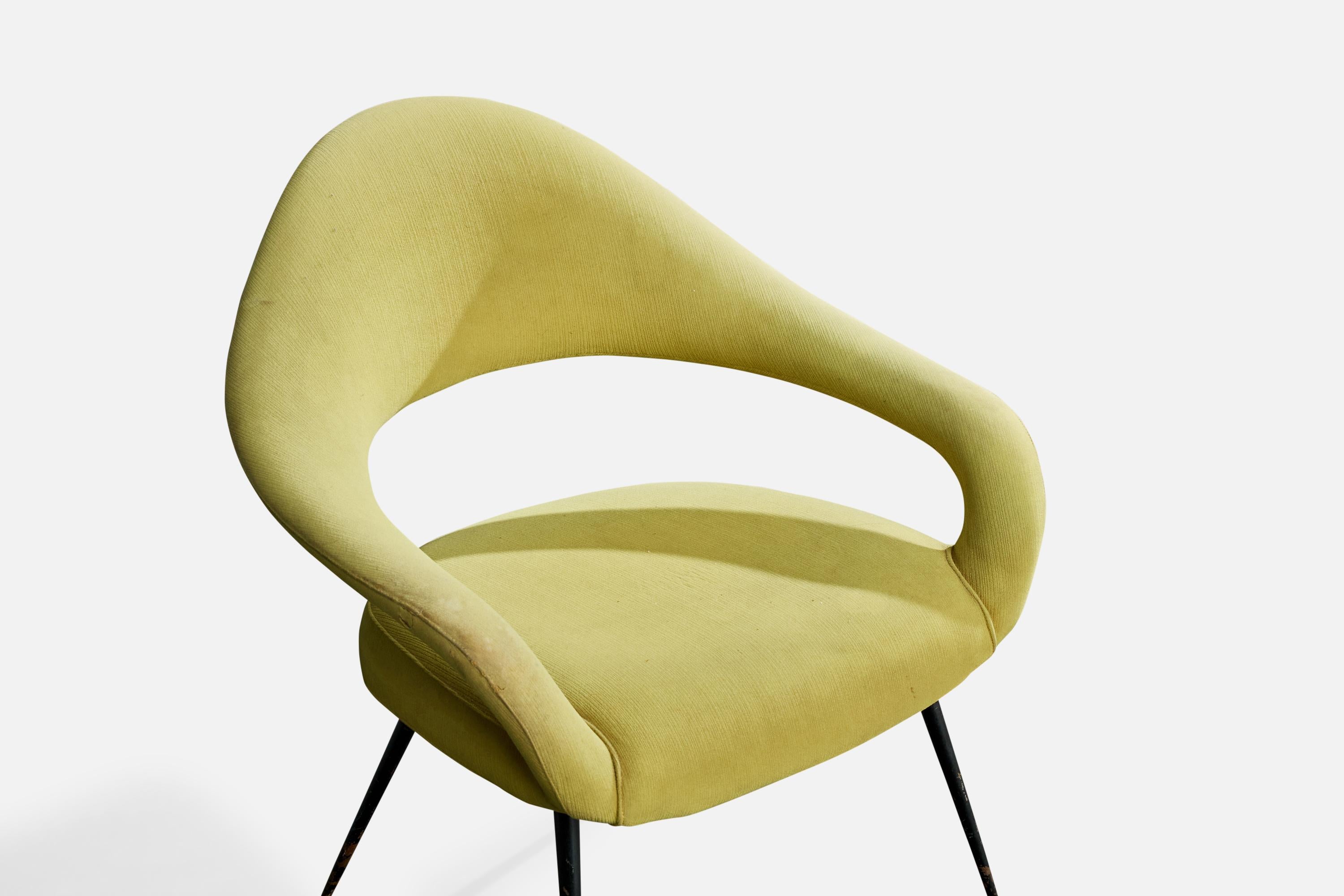 Gastone Rinaldi, Loungesessel, Stoff, Metall, Messing, Italien, 1950er Jahre im Angebot 1