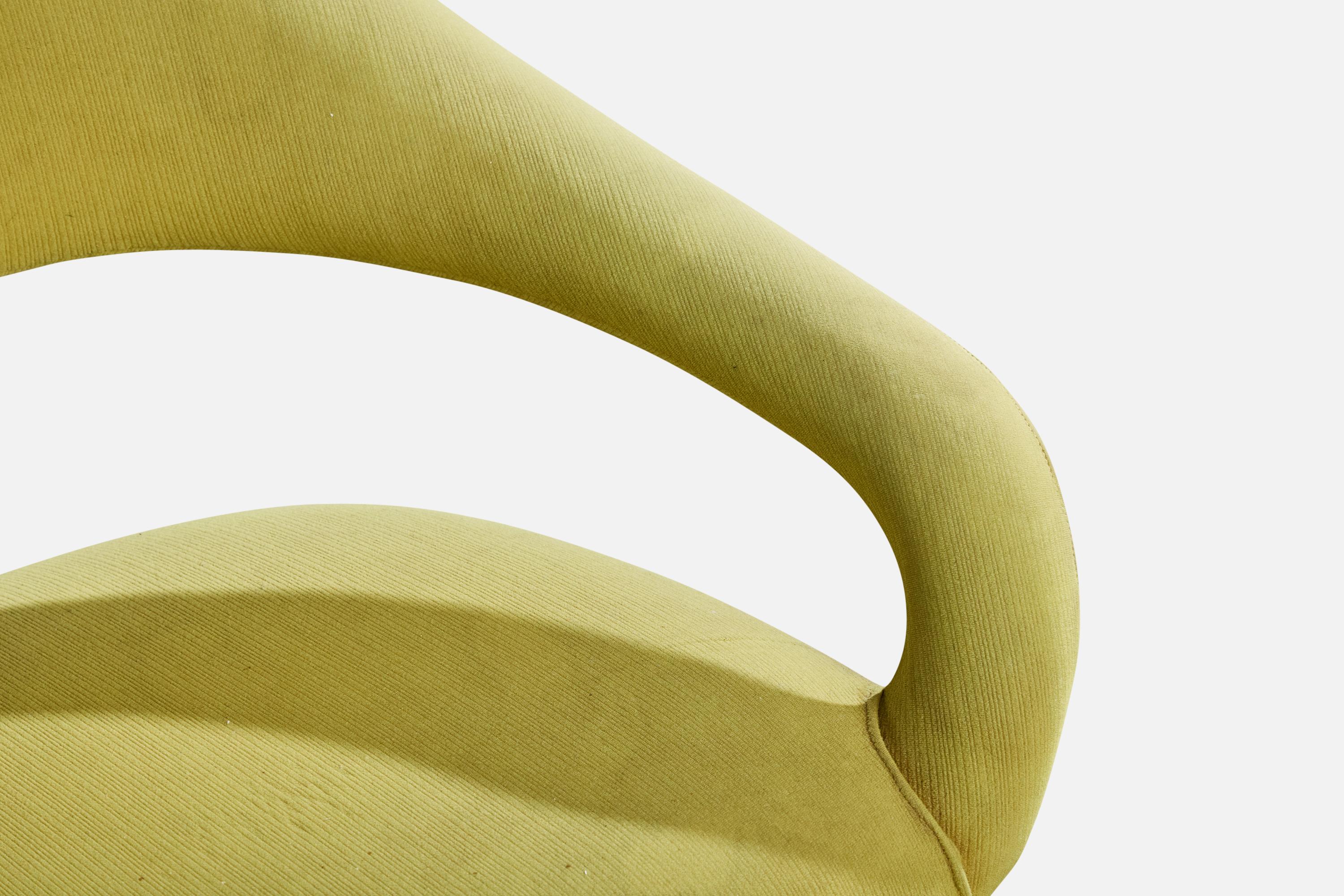 Gastone Rinaldi, Loungesessel, Stoff, Metall, Messing, Italien, 1950er Jahre im Angebot 3