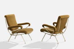 Gastone Rinaldi, Chaise longue, Mohair, Steele, Italie, années 1950