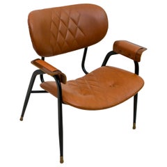 Used Gastone Rinaldi Mid-Century Modern Italian Leather Armchair for RIMA, 1960s