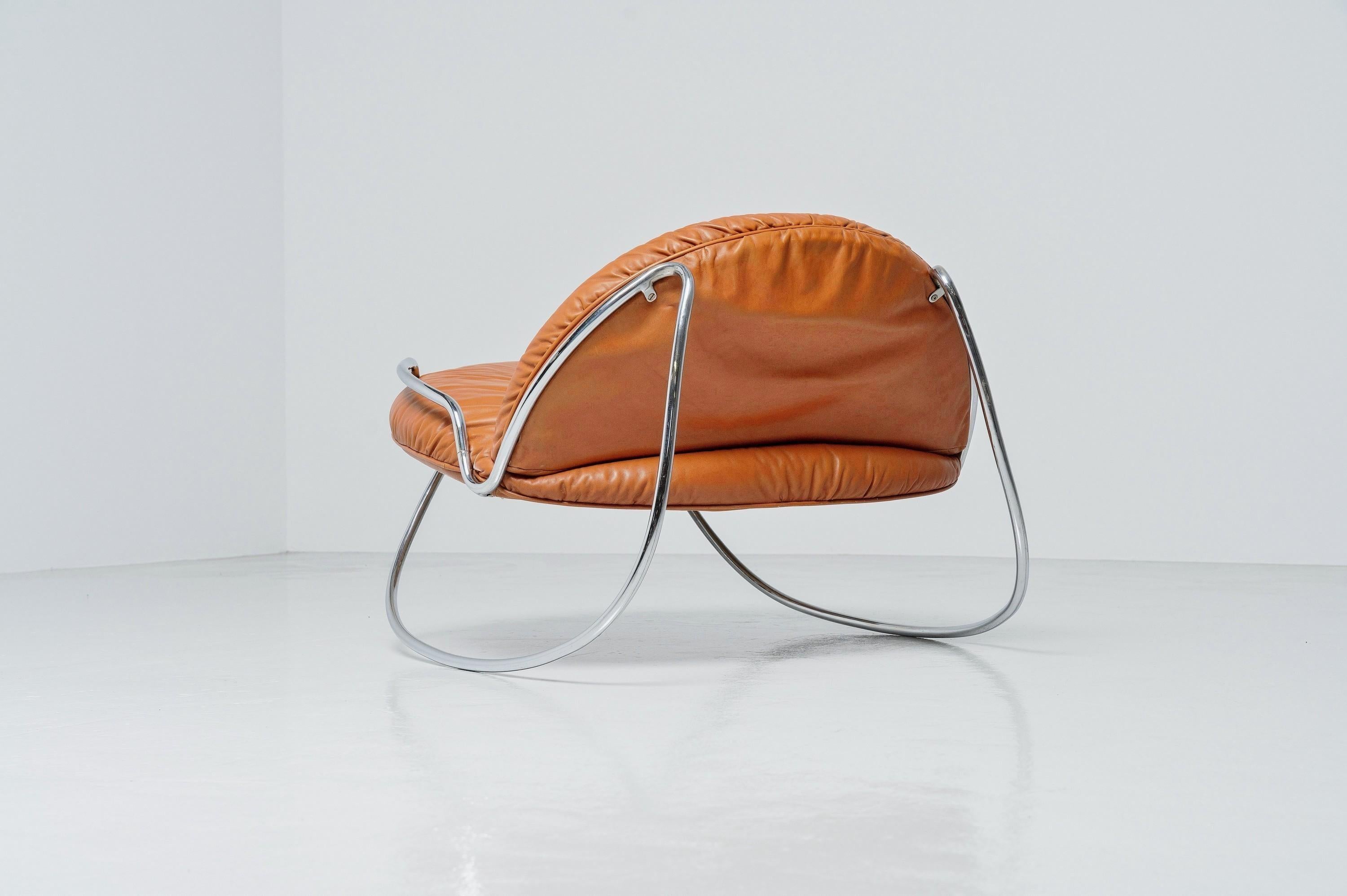 Mid-Century Modern Gastone Rinaldi Ondalunga Rocking Chair Italy 1971 For Sale