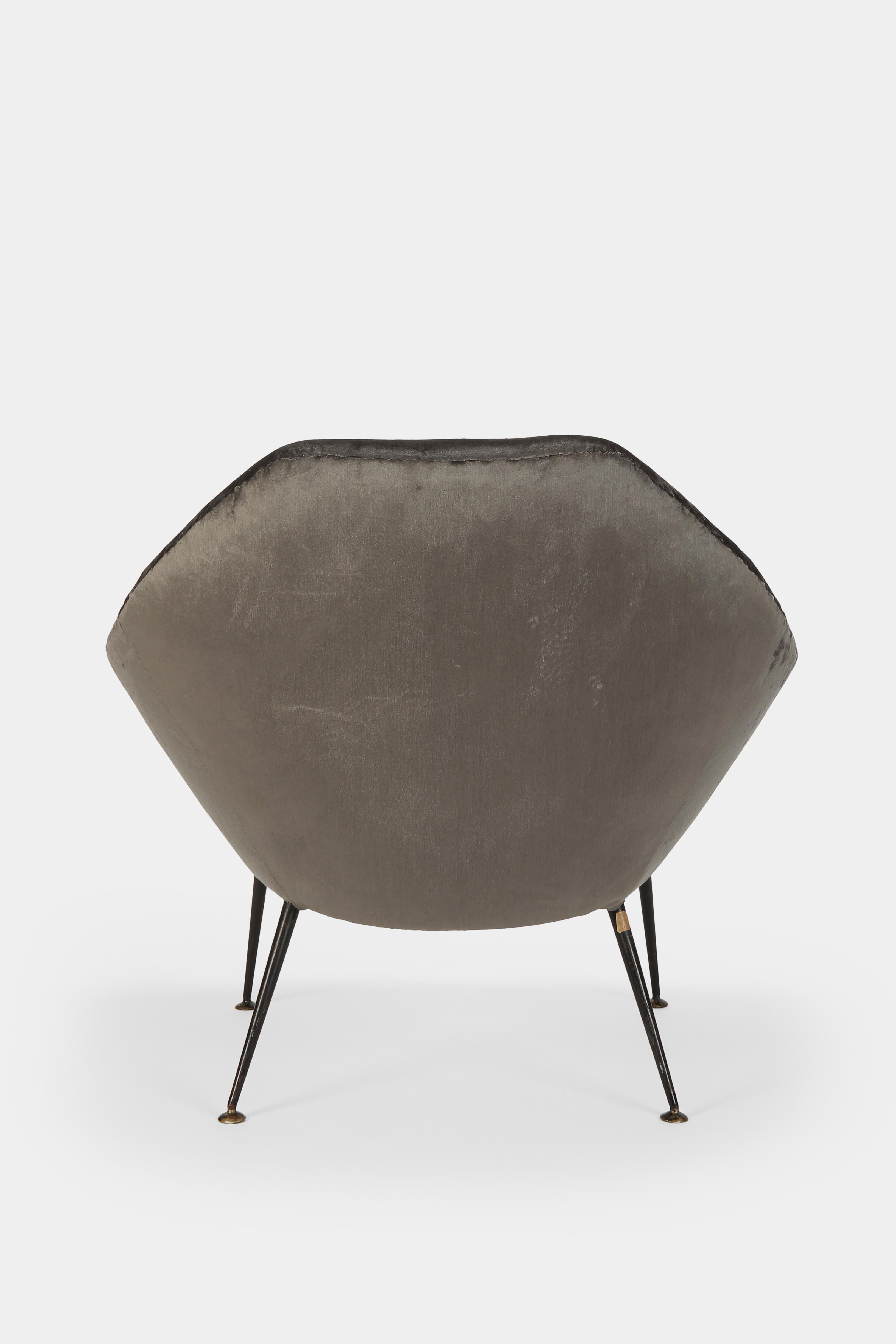 Mid-20th Century Gastone Rinaldi P43 Rima Velvet Chair, 1950s For Sale