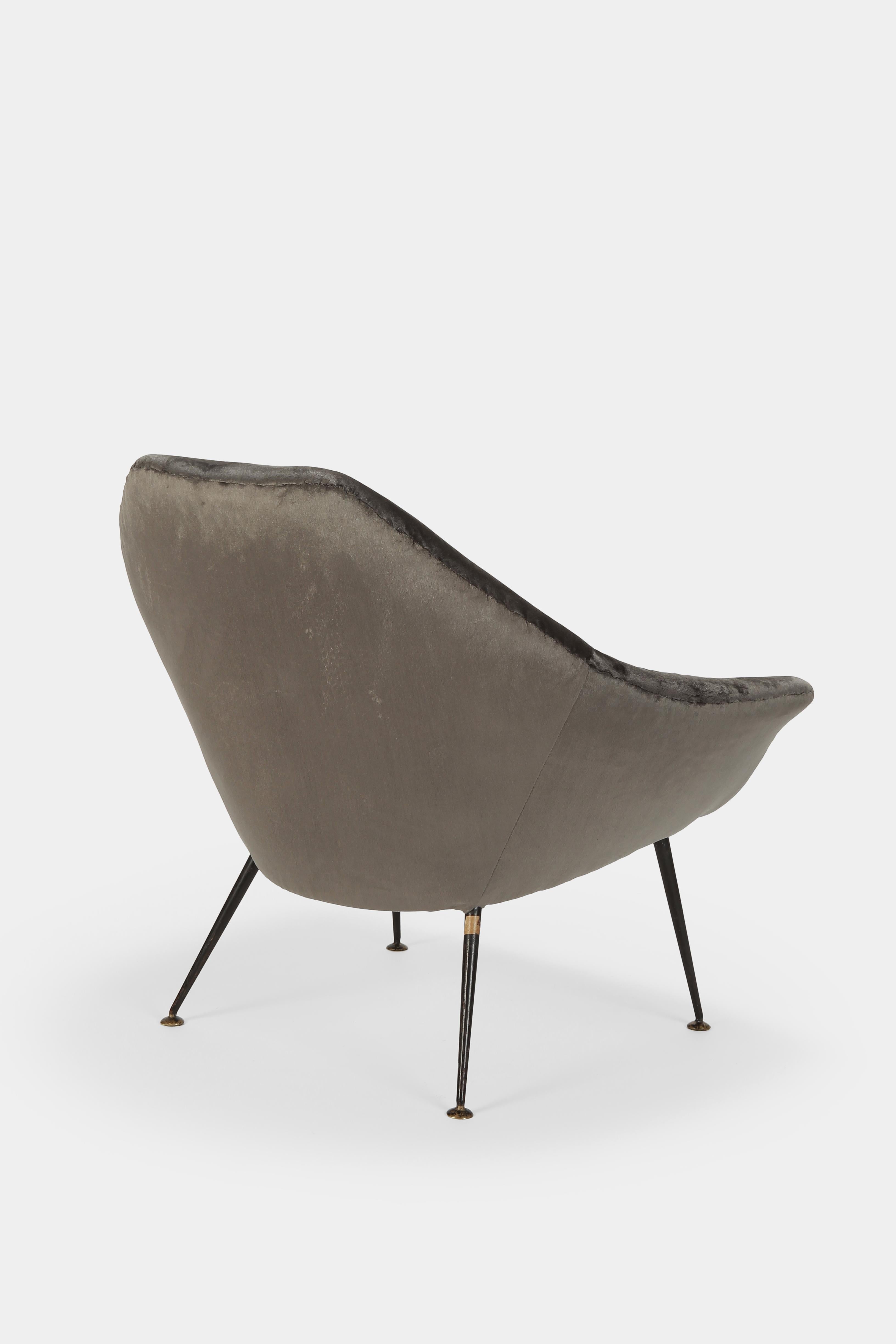 Gastone Rinaldi P43 Rima Velvet Chair, 1950s For Sale 1