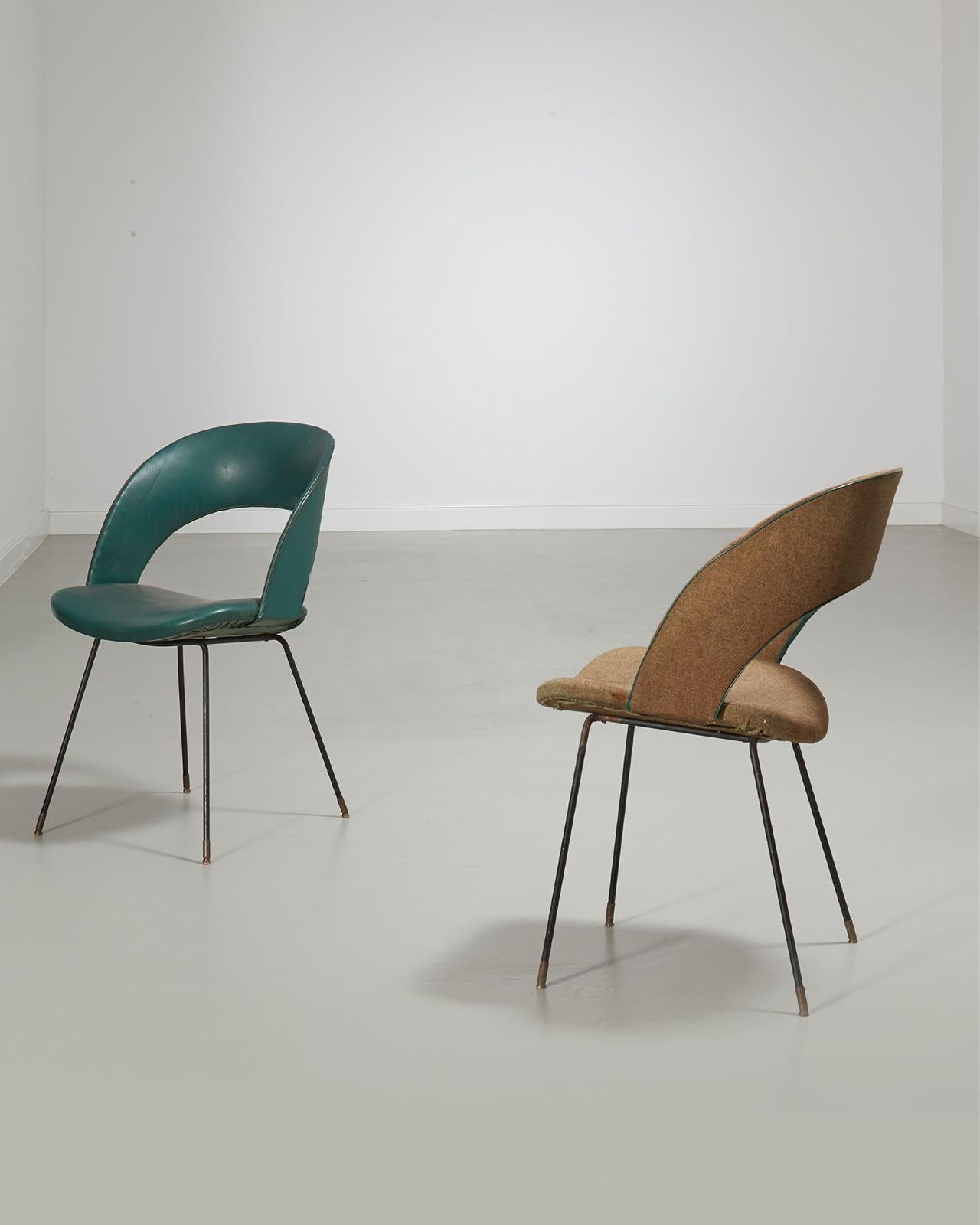 Laiton Gastone Rinaldi, Paire de chaises Modèle. DU en vente