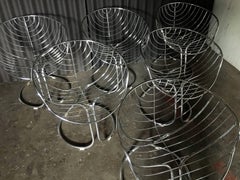 Gastone Rinaldi 'Pan Am' Chrome Italian Chairs, Set of Six