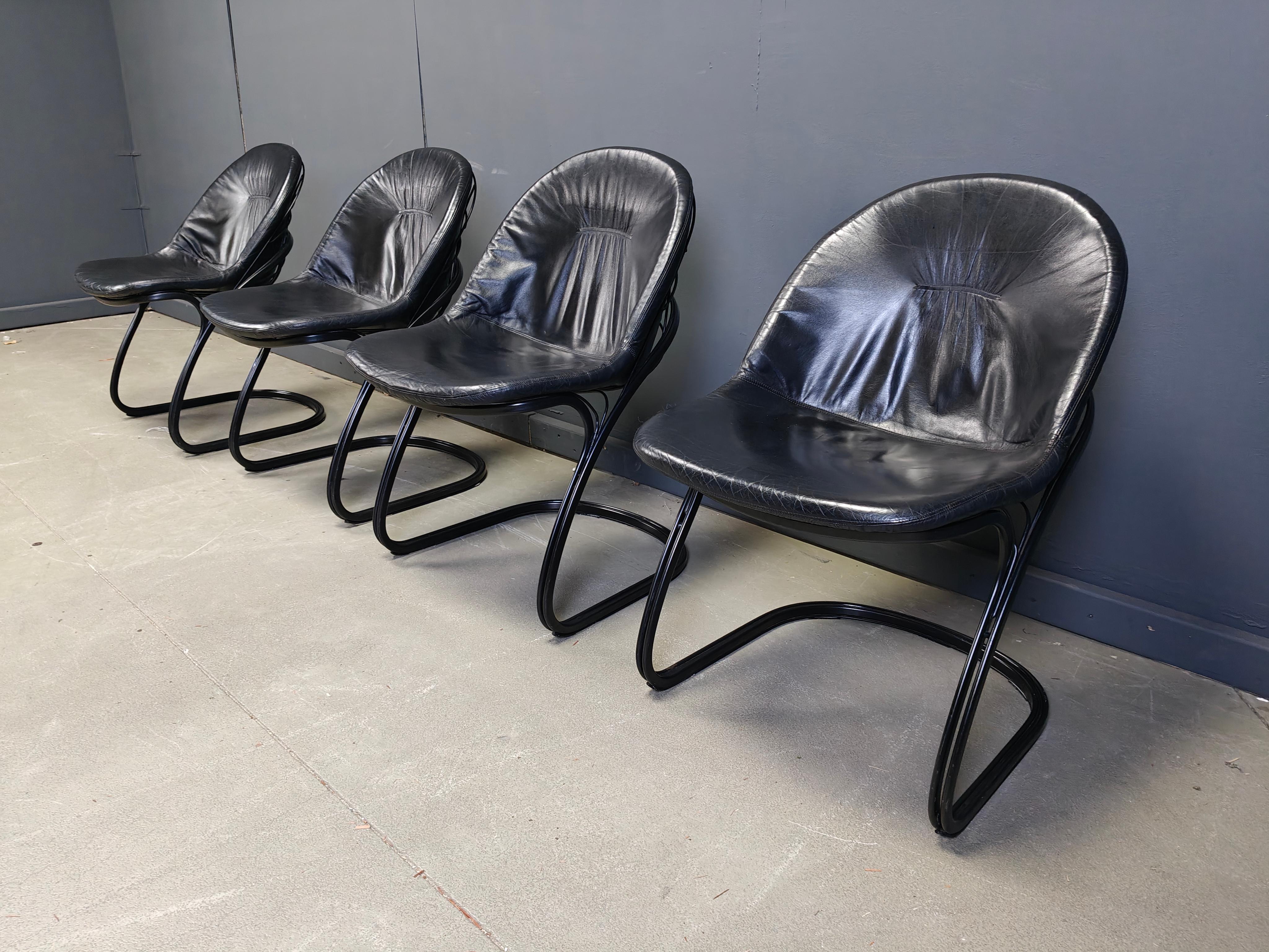 Sedie da pranzo 'Pascale' di Gastone Rinaldi, anni Settanta - set di 4 3