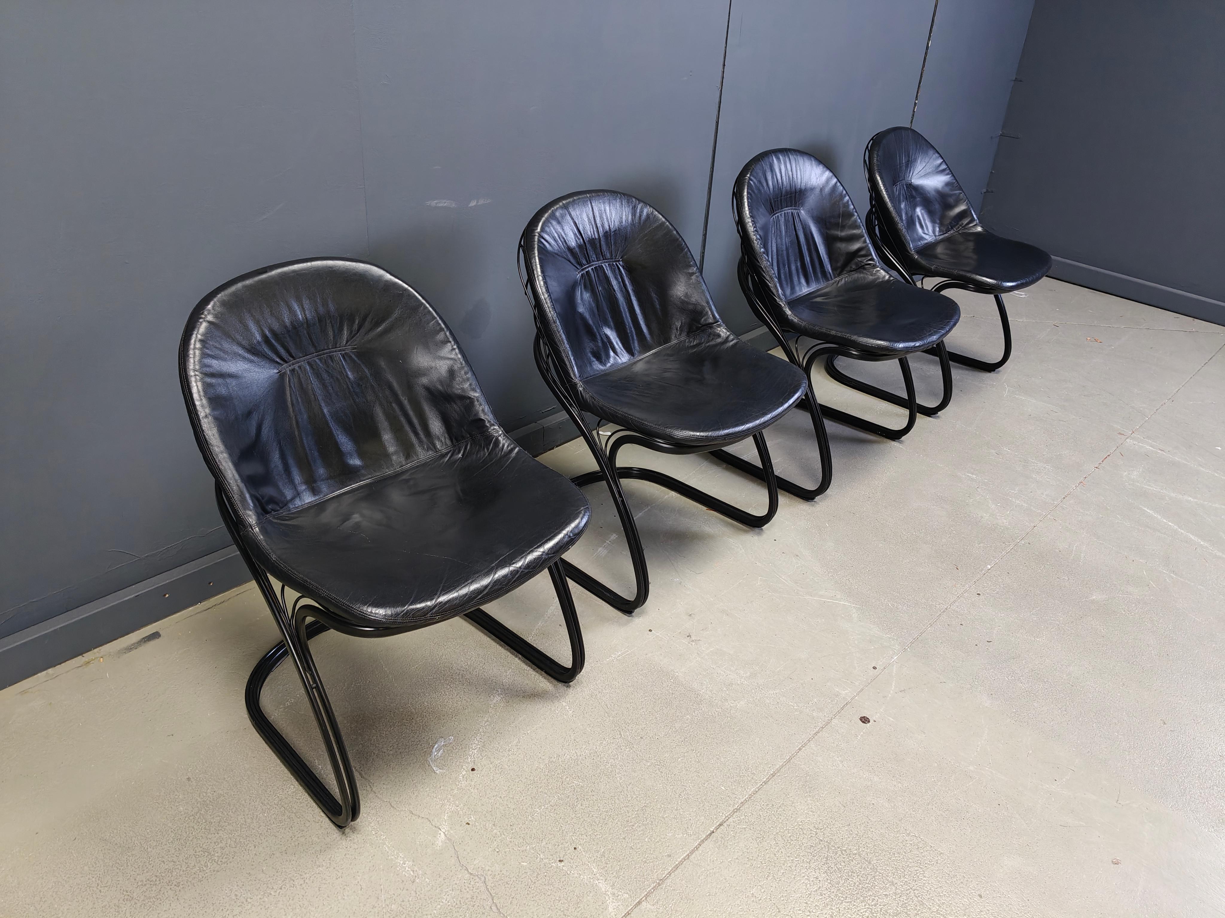 Sedie da pranzo 'Pascale' di Gastone Rinaldi, anni Settanta - set di 4 4