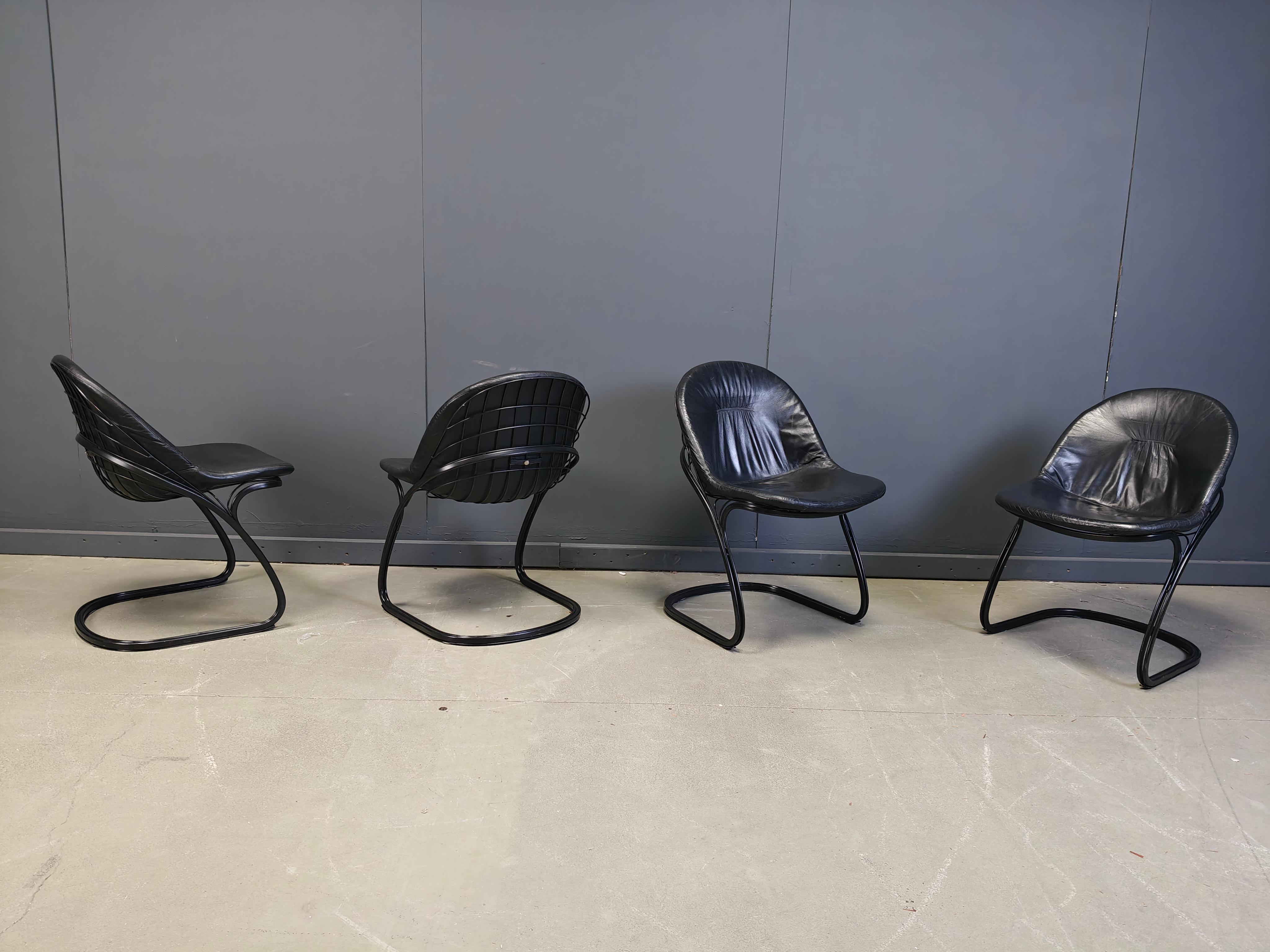 Metallo Sedie da pranzo 'Pascale' di Gastone Rinaldi, anni Settanta - set di 4