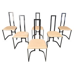 Gastone Rinaldi postmodern Dining chairs for Thema italy, 1980s - set of 6