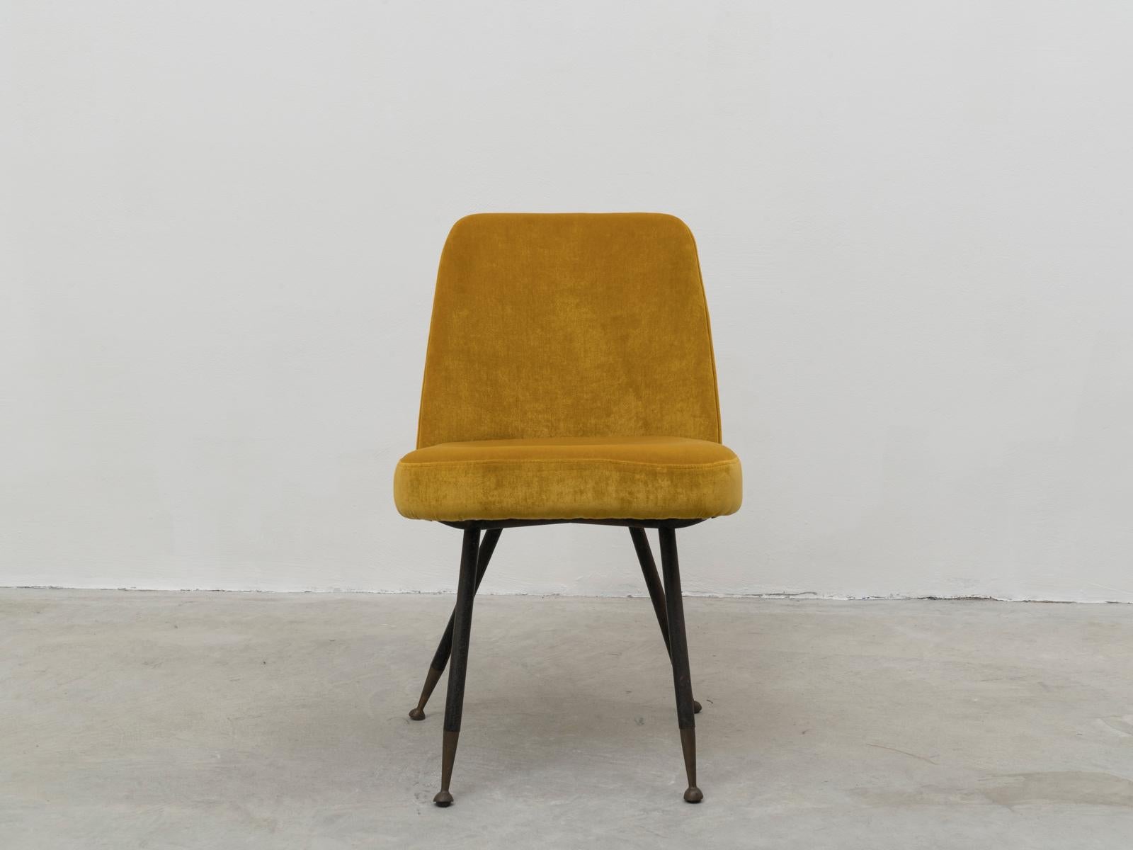 Italian Gastone Rinaldi Restored Midcentury Velvet Desk Chair for RIMA, 1950s For Sale