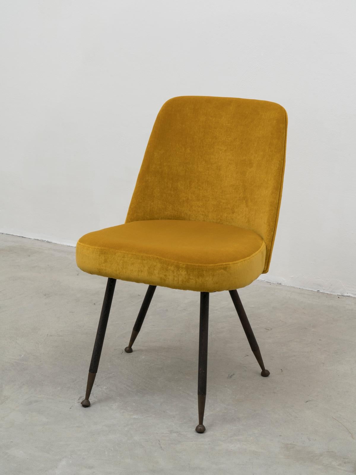 Italian Gastone Rinaldi Restored Mid-Century Velvet Desk Chair for RIMA, 1950s