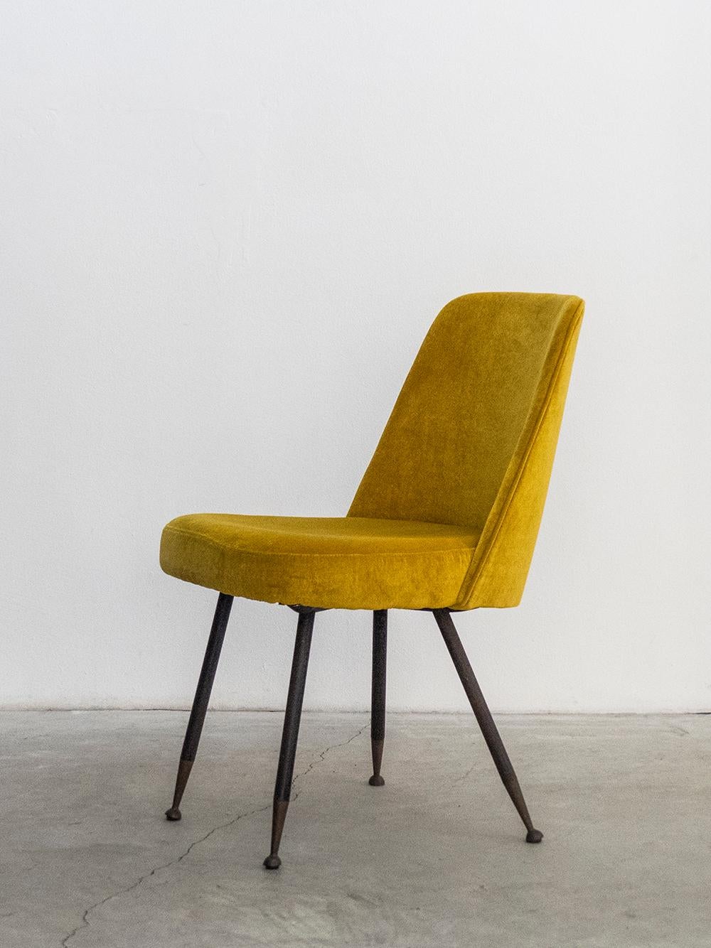 Mid-20th Century Gastone Rinaldi Restored Midcentury Velvet Desk Chair for RIMA, 1950s For Sale