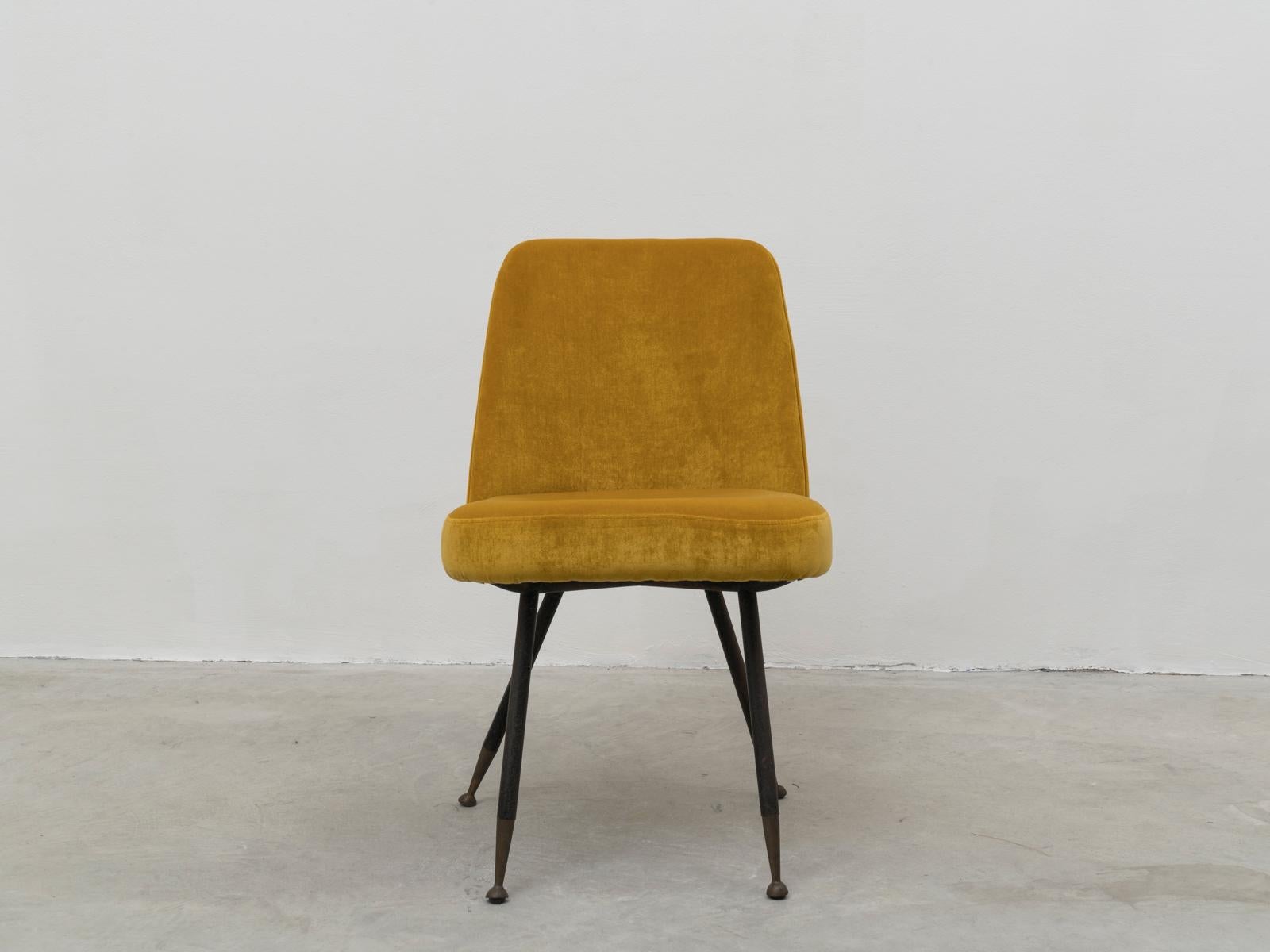 Gastone Rinaldi Restored Mid-Century Velvet Desk Chair for RIMA, 1950s In Good Condition In Koper, SI