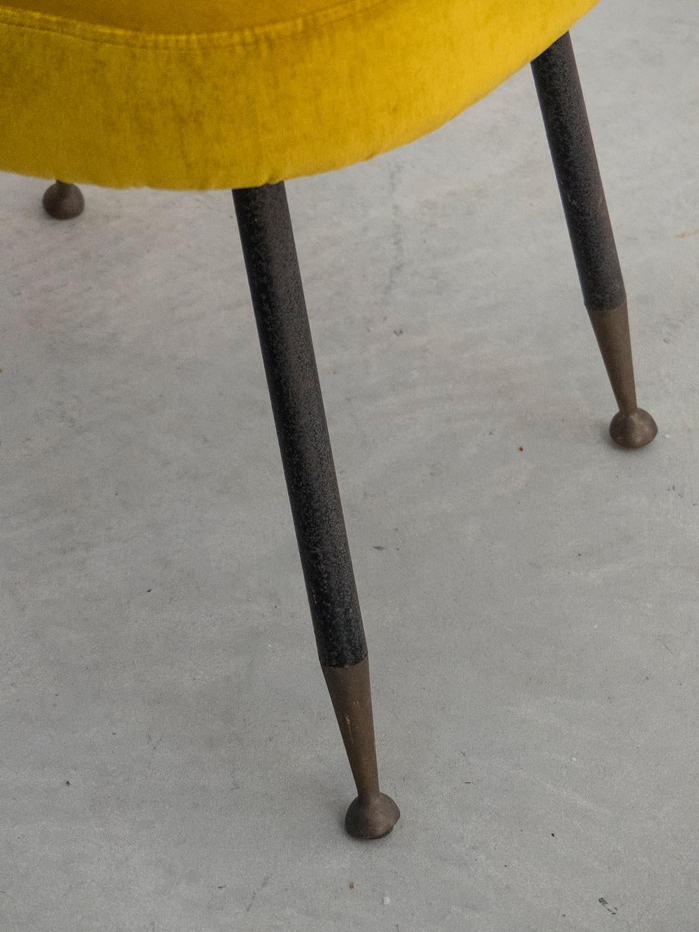 Gastone Rinaldi Restored Midcentury Velvet Desk Chair for RIMA, 1950s For Sale 1