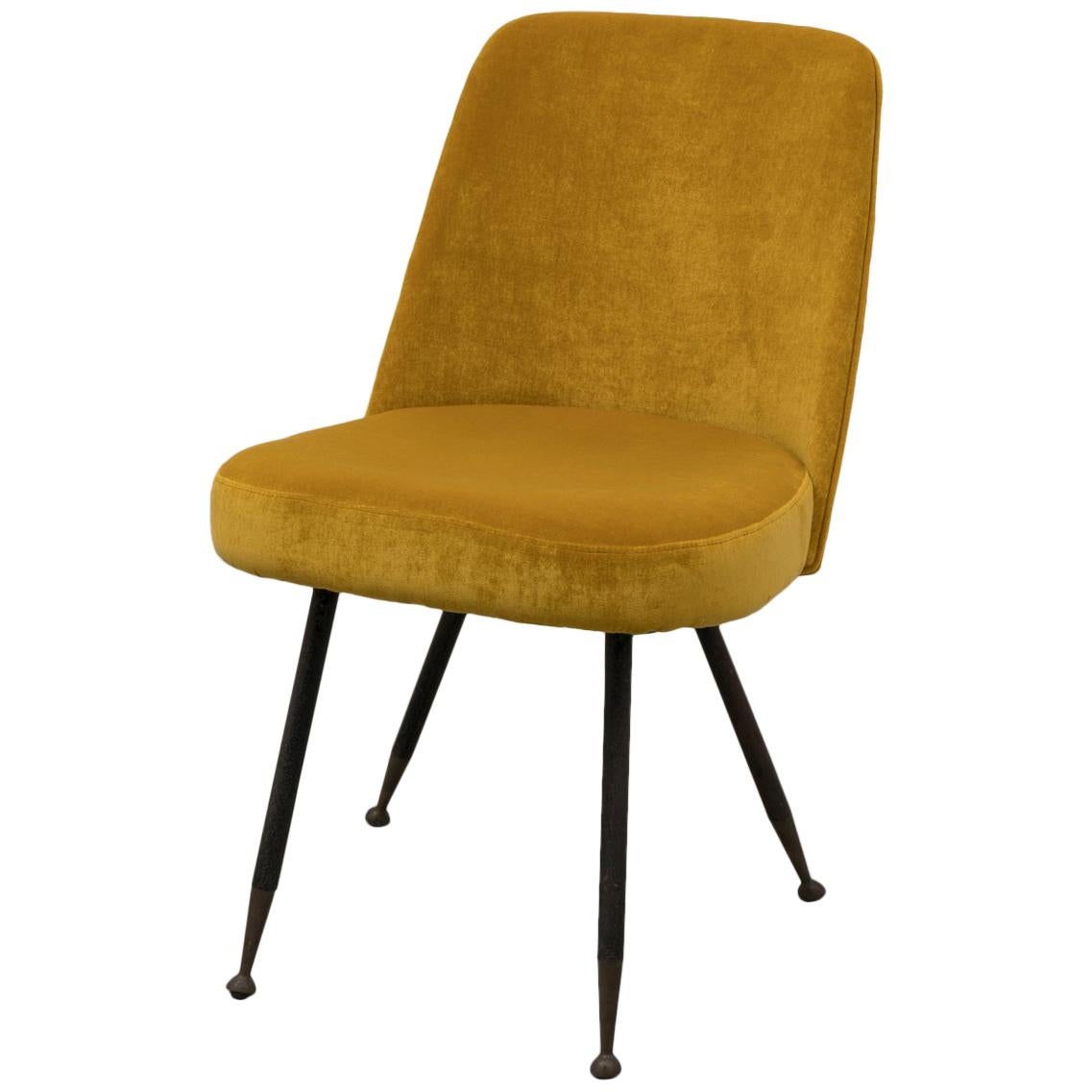 Gastone Rinaldi Restored Midcentury Velvet Desk Chair for RIMA, 1950s For Sale