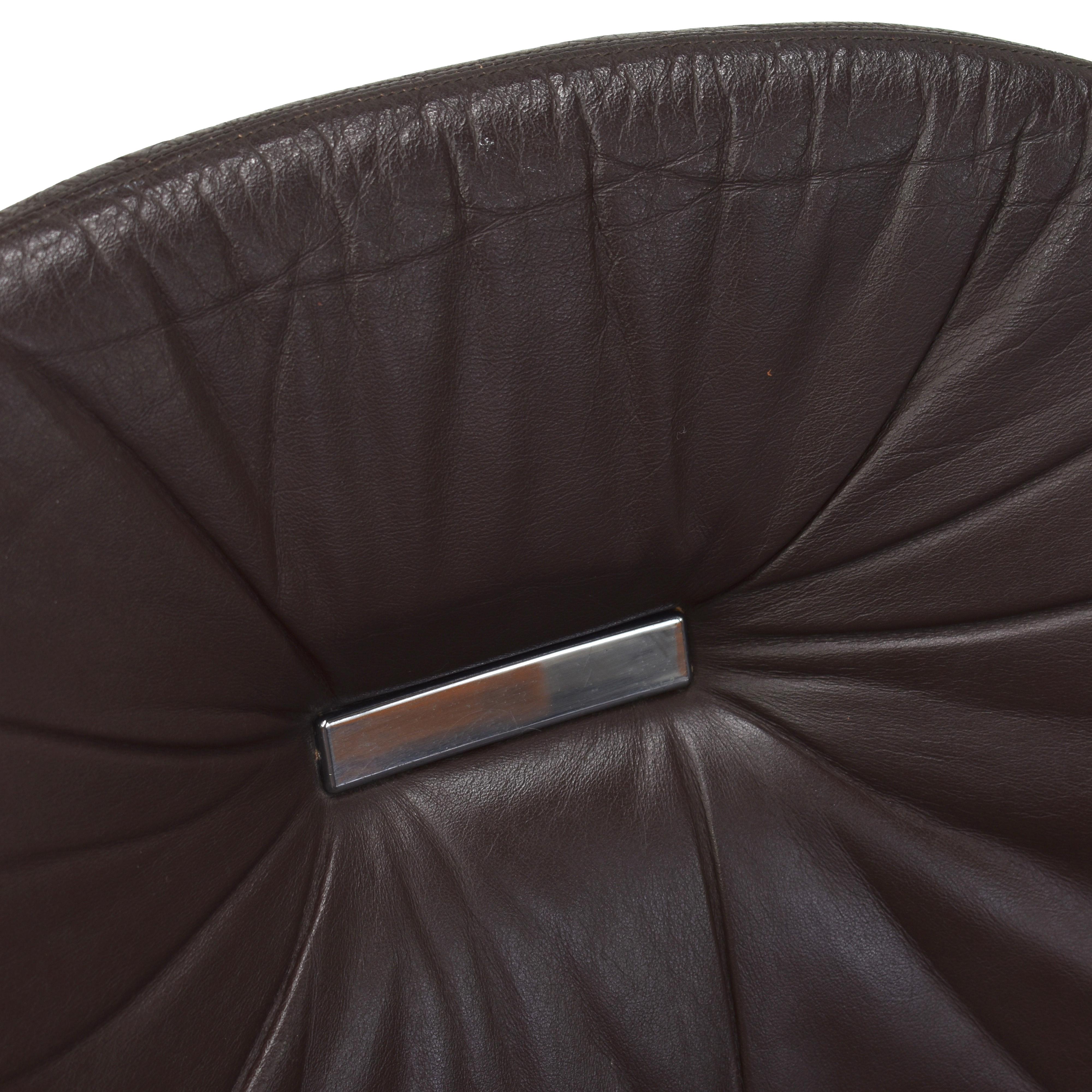 Gastone Rinaldi 'Sabrina' Chocolate Brown Leather Chairs for RIMA, Italy 10