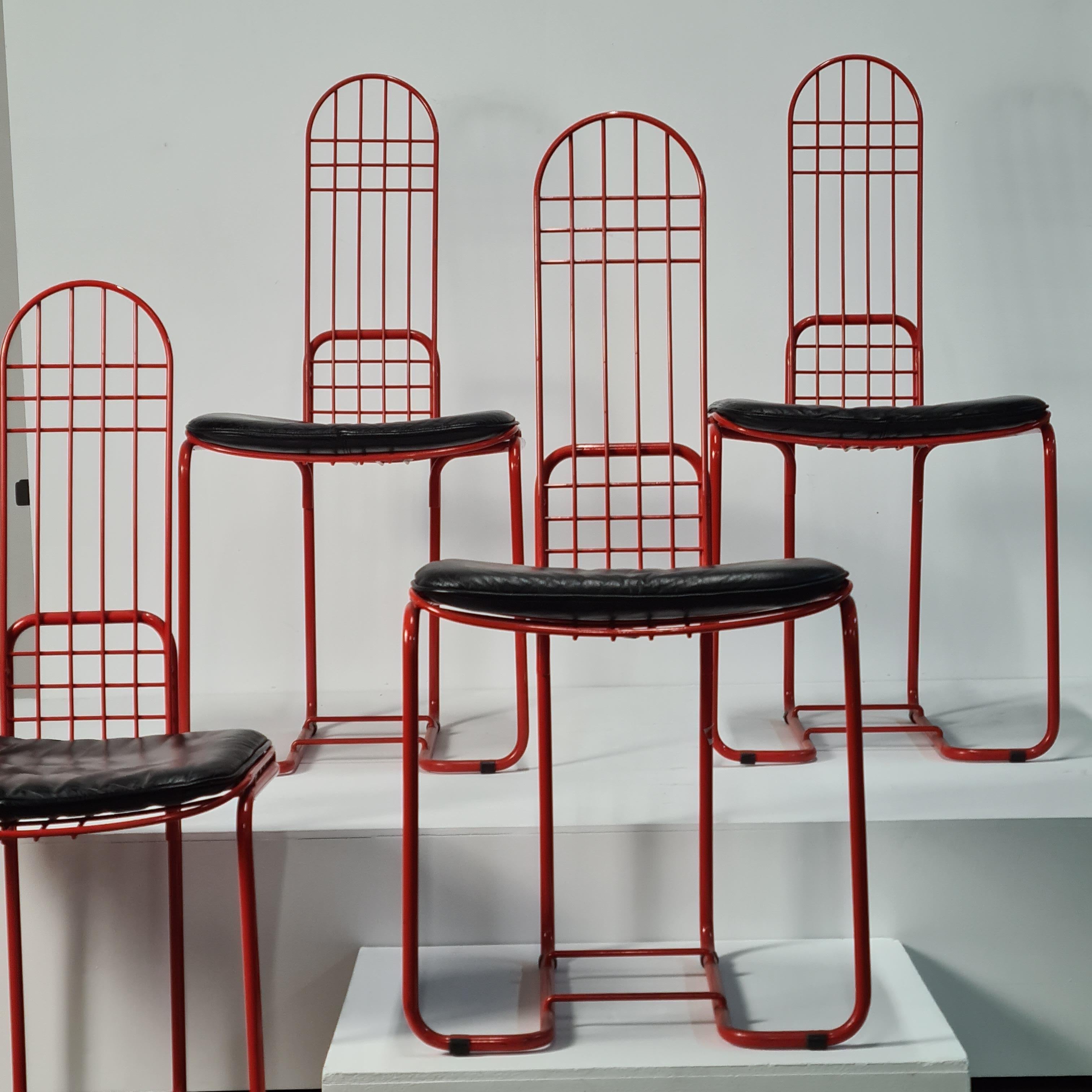 Gastone Rinaldi Set 4 of Chairs Produced by Thema Egle 1983