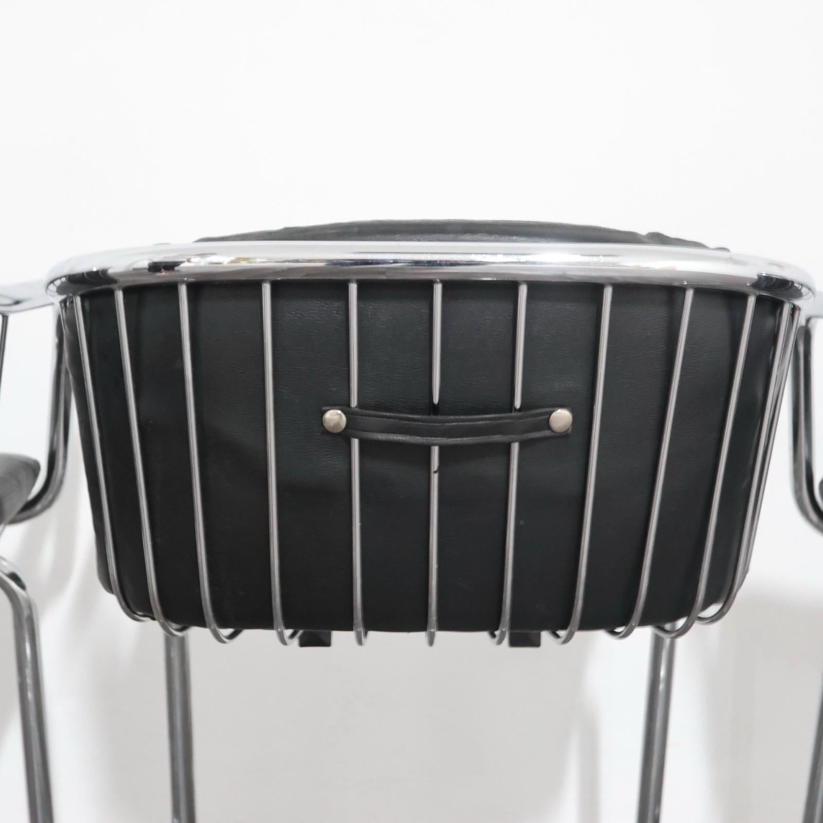 Gastone Rinaldi Set 4 Poltroncine Acciaio Design Anni '70 Modernariato en venta 9