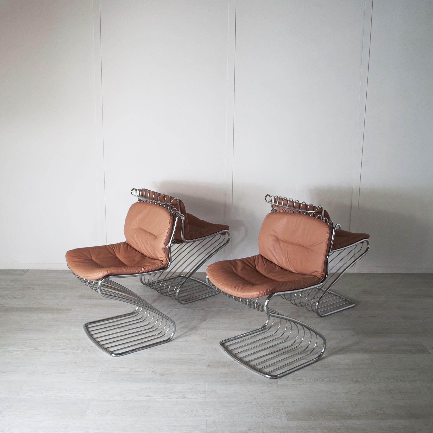 Mid-Century moderno Gastone Rinaldi set of 4 chairs for Rima 1970s in vendita