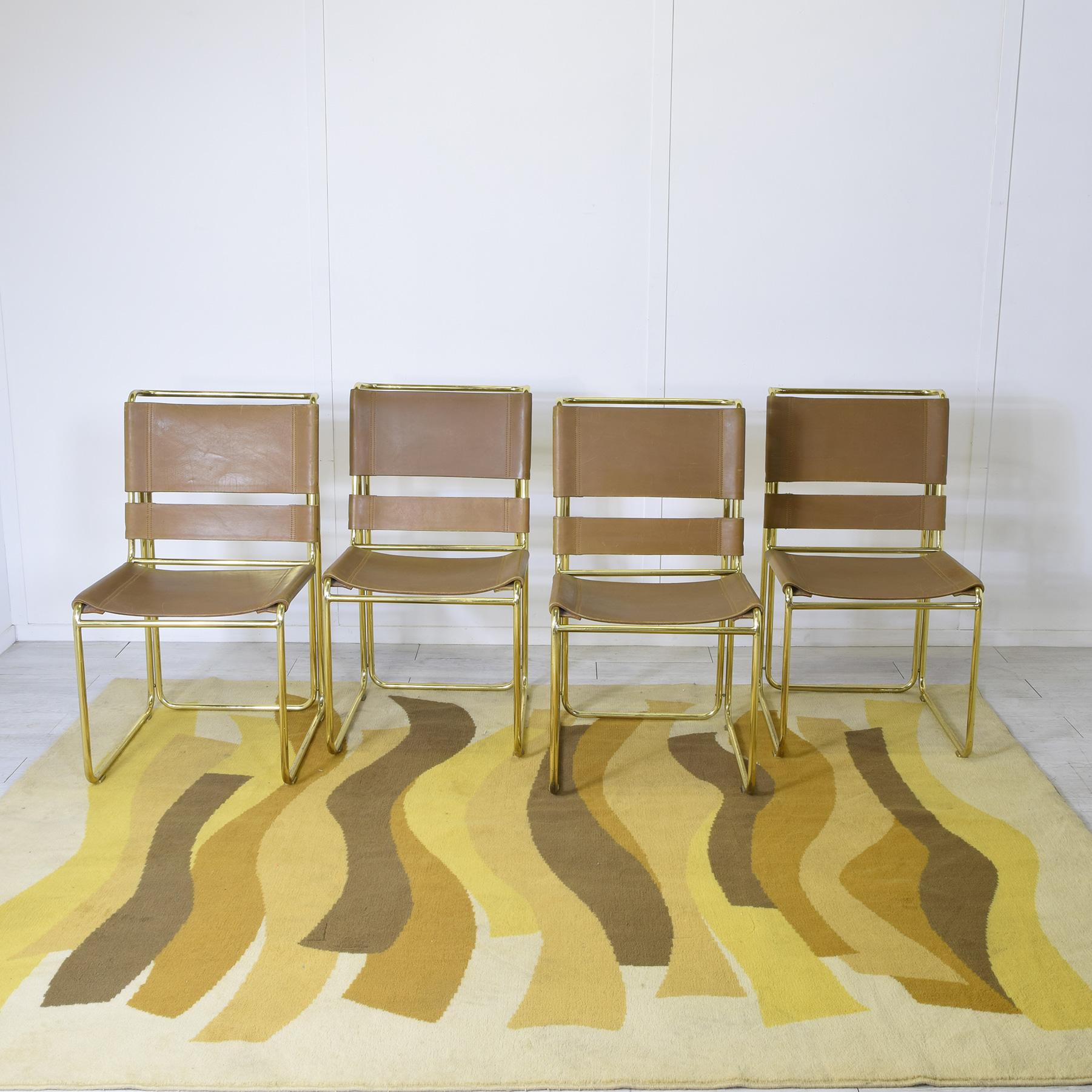 Italian Gastone Rinaldi set of 4 chairs for Rima Company 1970s in vendita