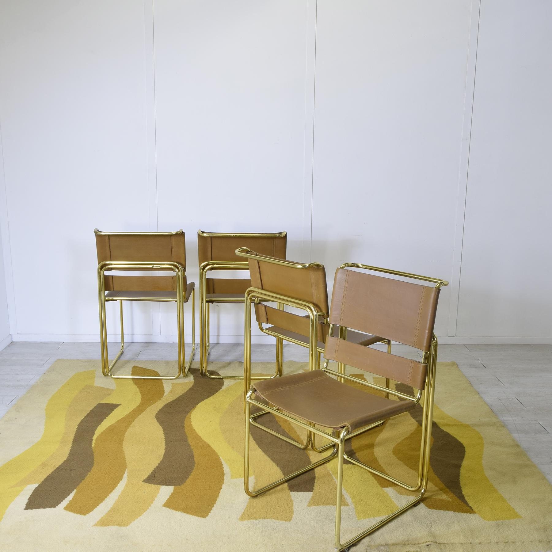 Gastone Rinaldi set of 4 chairs for Rima Company 1970s In condizioni buone in vendita a bari, IT