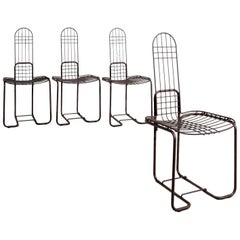 Gastone Rinaldi, Set of 4 Metal Dining Chairs