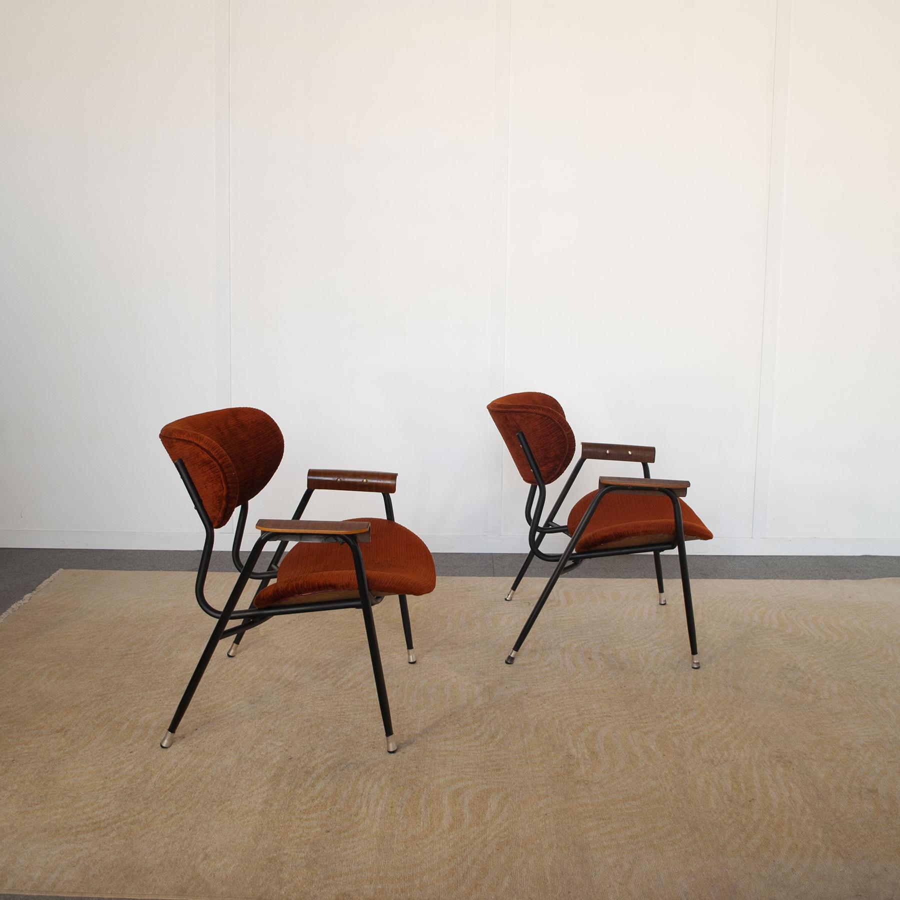 Italian Gastone Rinaldi set of two armchairs for Rima 1950s For Sale
