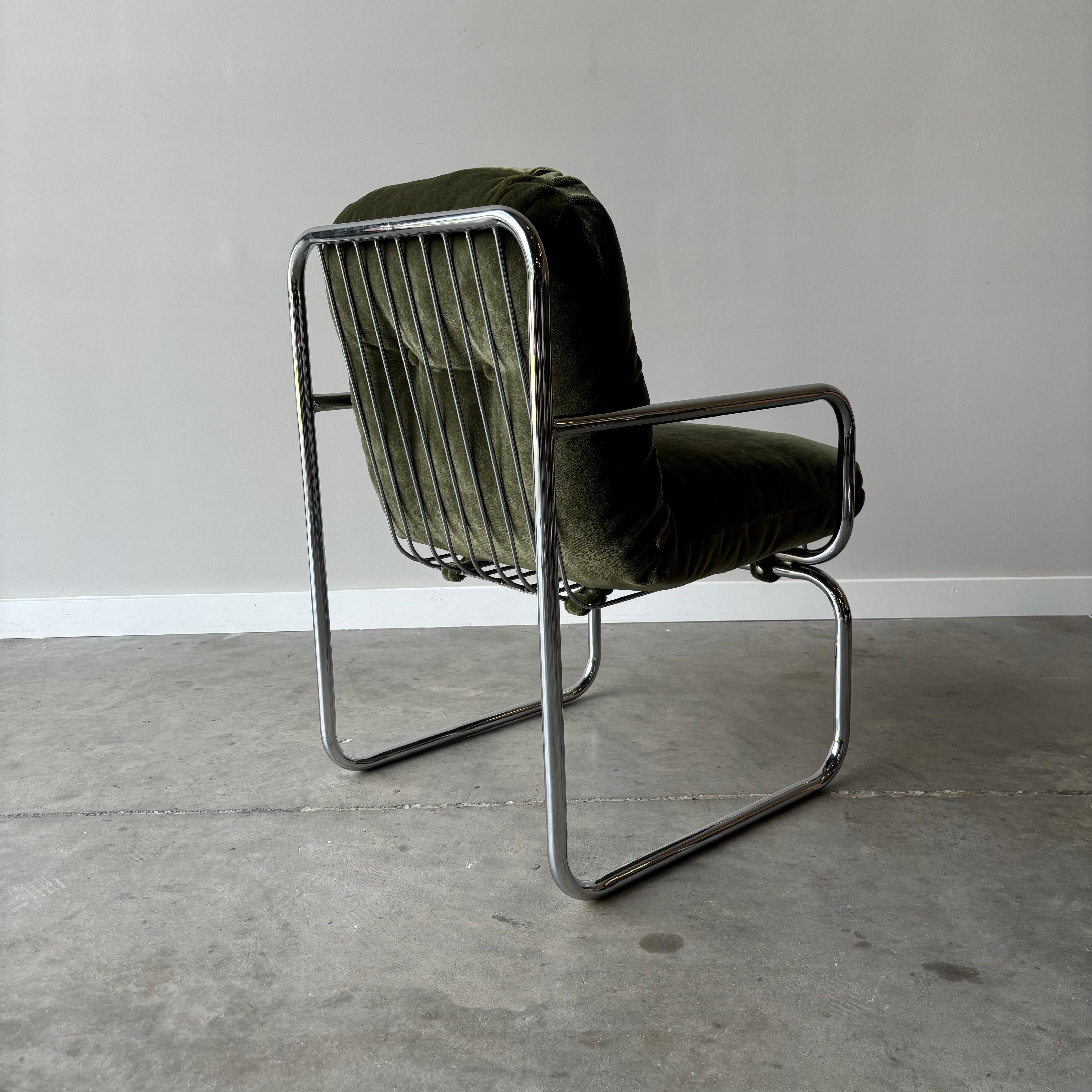 Steel Gastone Rinaldi Style Dining Chairs, Set of 6, 1970s