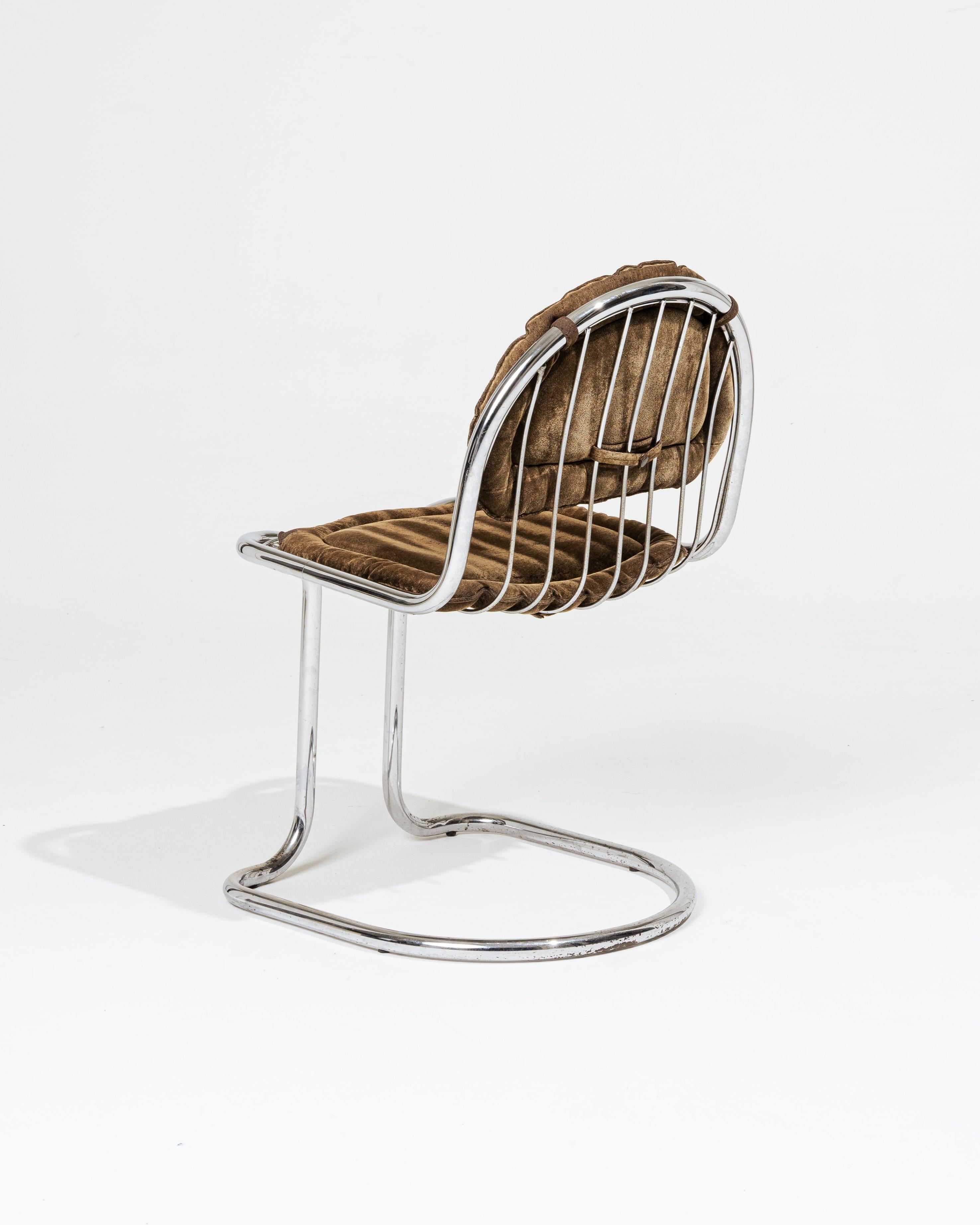 Gastone Rinaldi velvet chair, 1970s In Good Condition For Sale In PARIS, FR