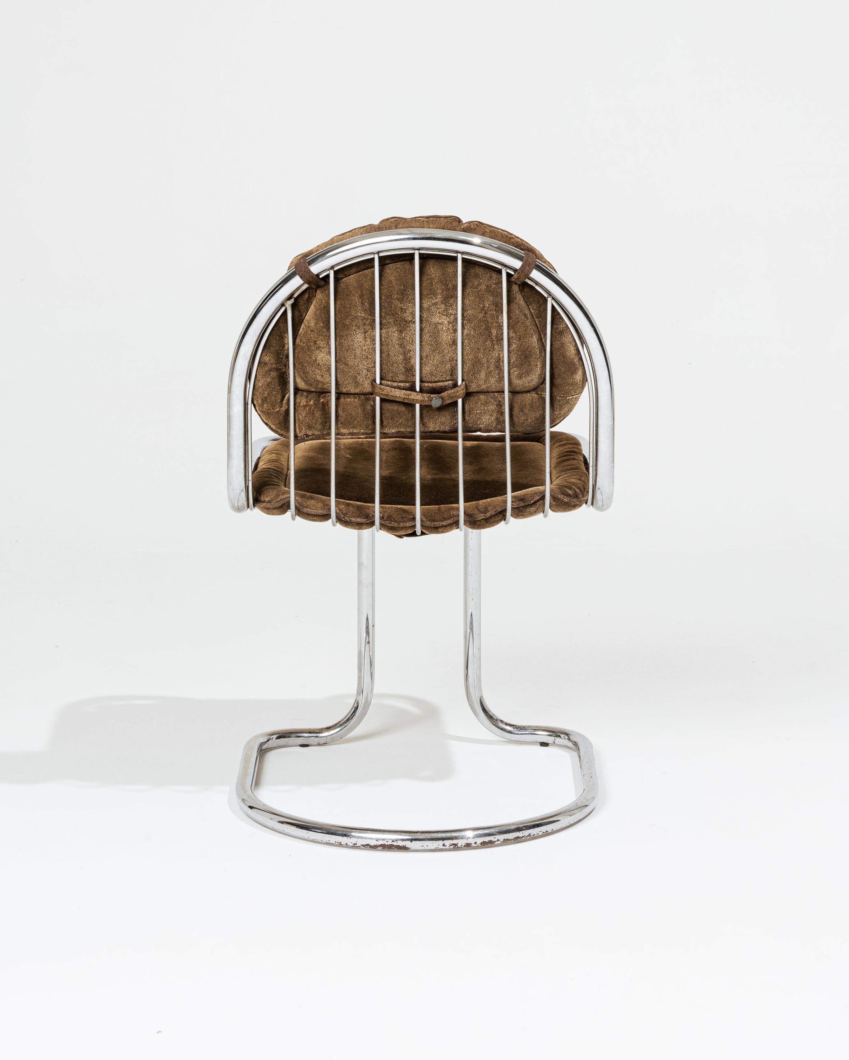 Late 20th Century Gastone Rinaldi velvet chair, 1970s For Sale