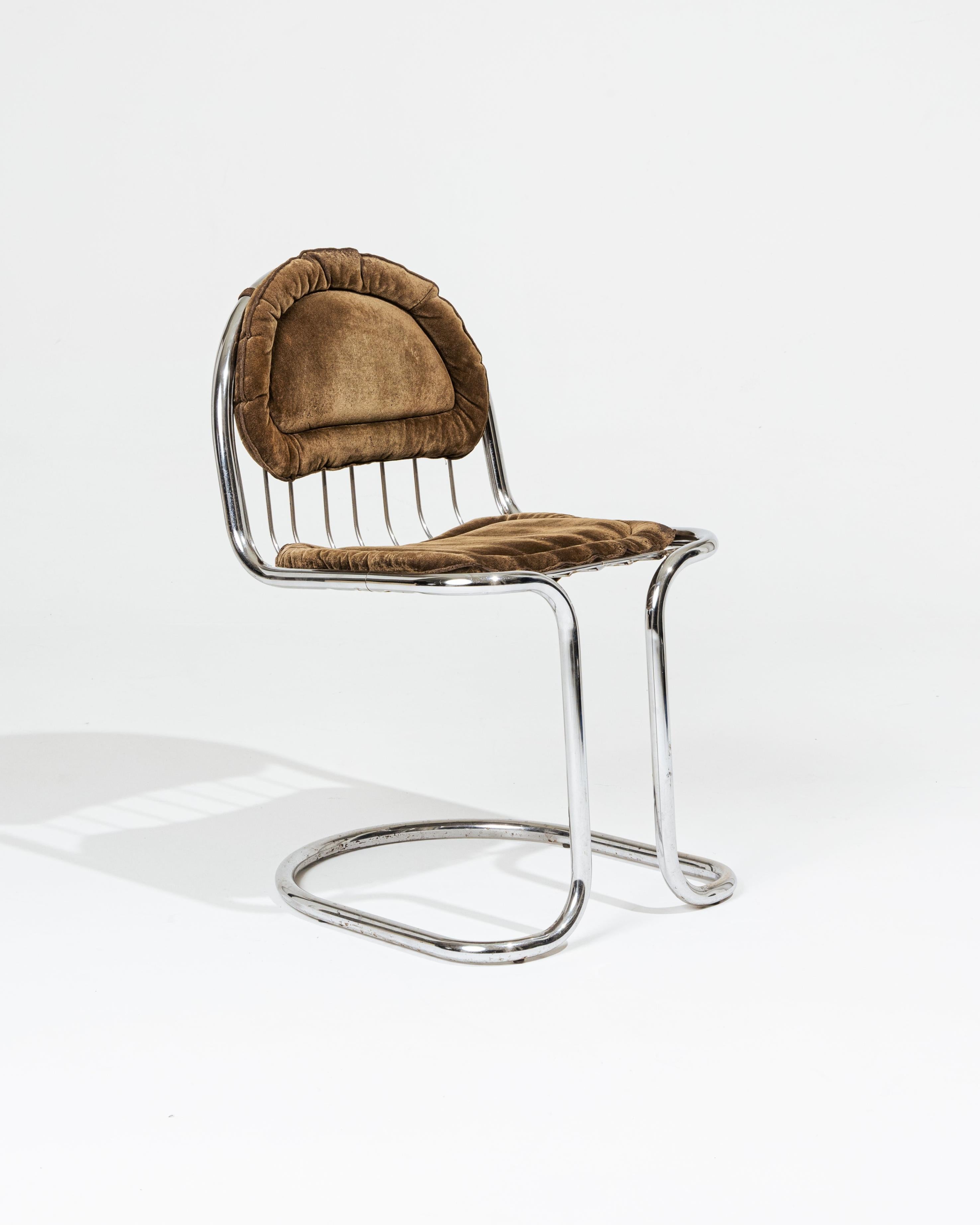Gastone Rinaldi velvet chair, 1970s For Sale 2