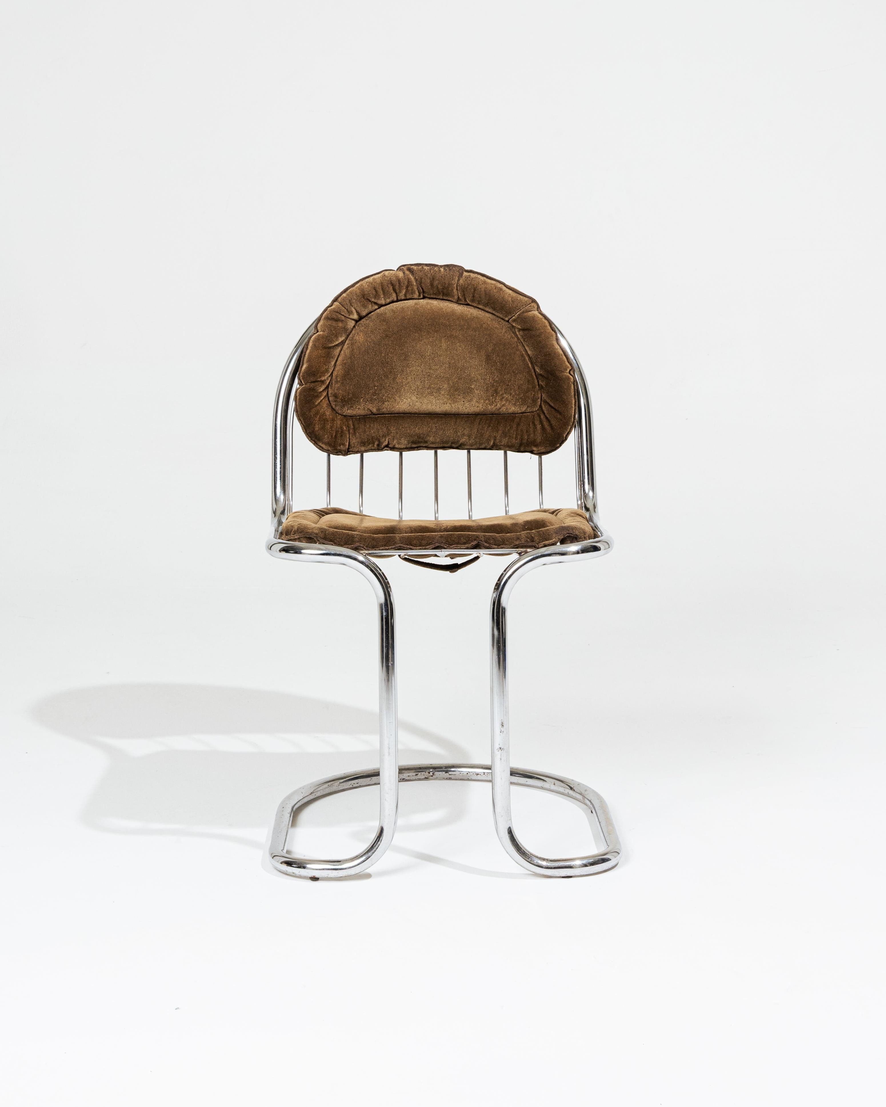 Gastone Rinaldi velvet chair, 1970s For Sale 3