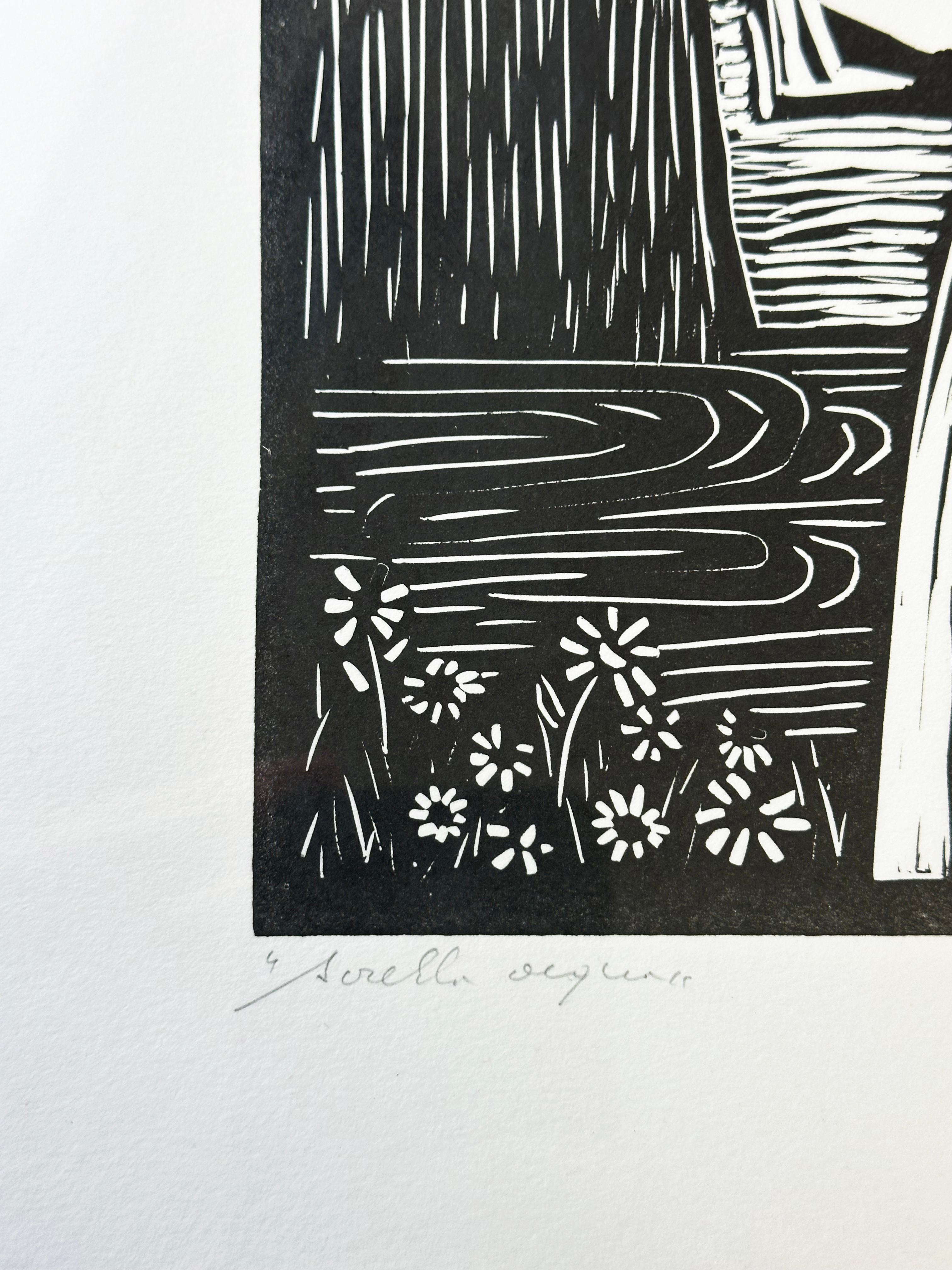 « Sister Water », Saint François d'Assisi, Linocut en vente 4