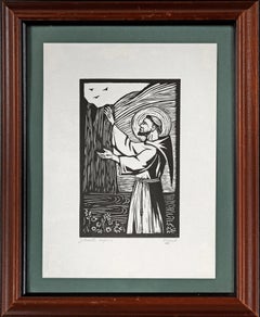 "Sister Water" - St Francis of Assisi Linocut