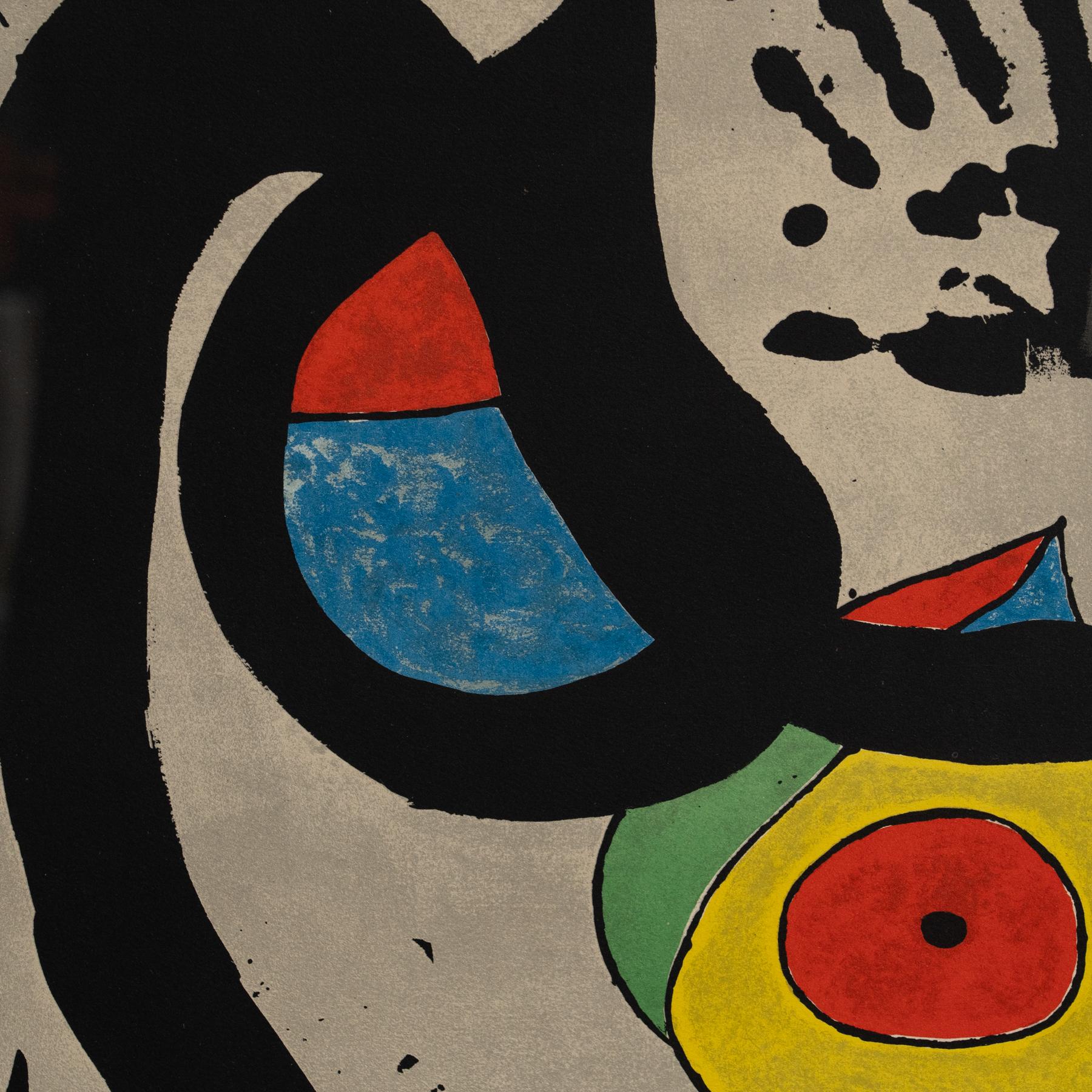 Gat i Mà - Joan Miró Litografía original en color, firmada en la plancha en Bueno Estado en Barcelona, Barcelona
