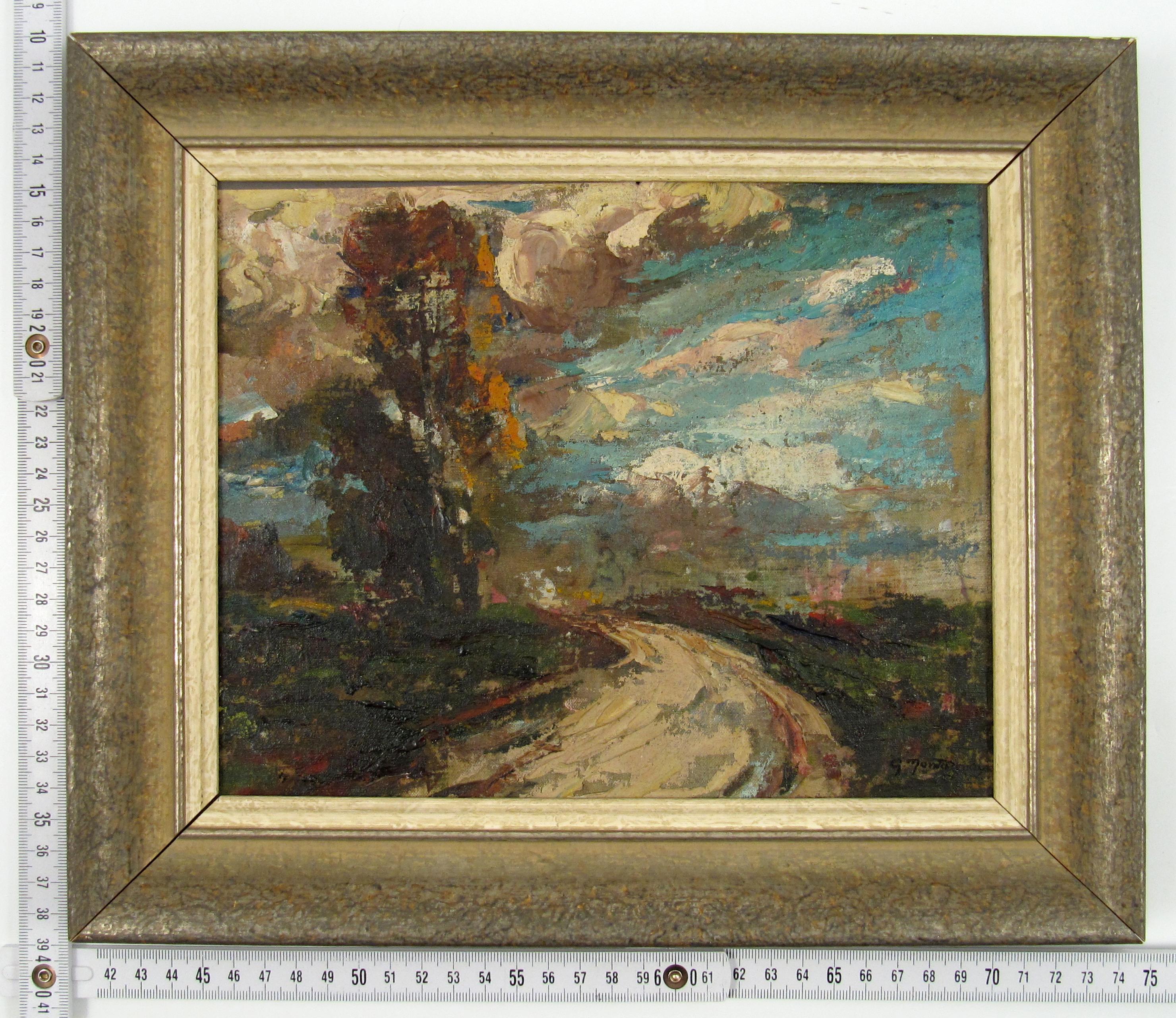 Gaétan Montagney - Country Lane - 20thC French Post Impressionist Oil Painting For Sale 8