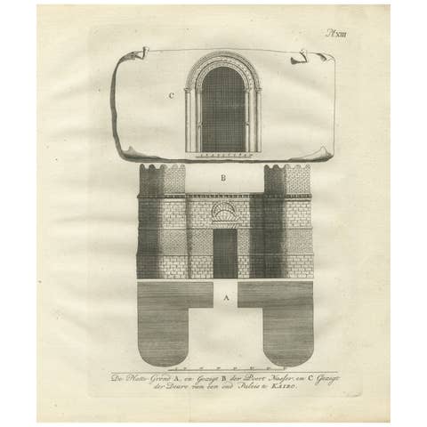 Gate and Door of an Ancient Palace in Cairo – Architectural Study, Egypt - 1776