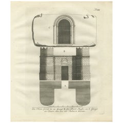 Porte et portail d'un ancien palais du Caire - Étude architecturale, Égypte - 1776