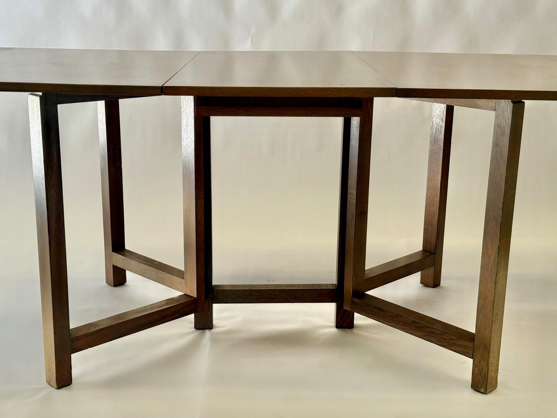 Gorgeous Bruno Mathsson Gate Leg Table.  Refinished in Driftwood Grey.  